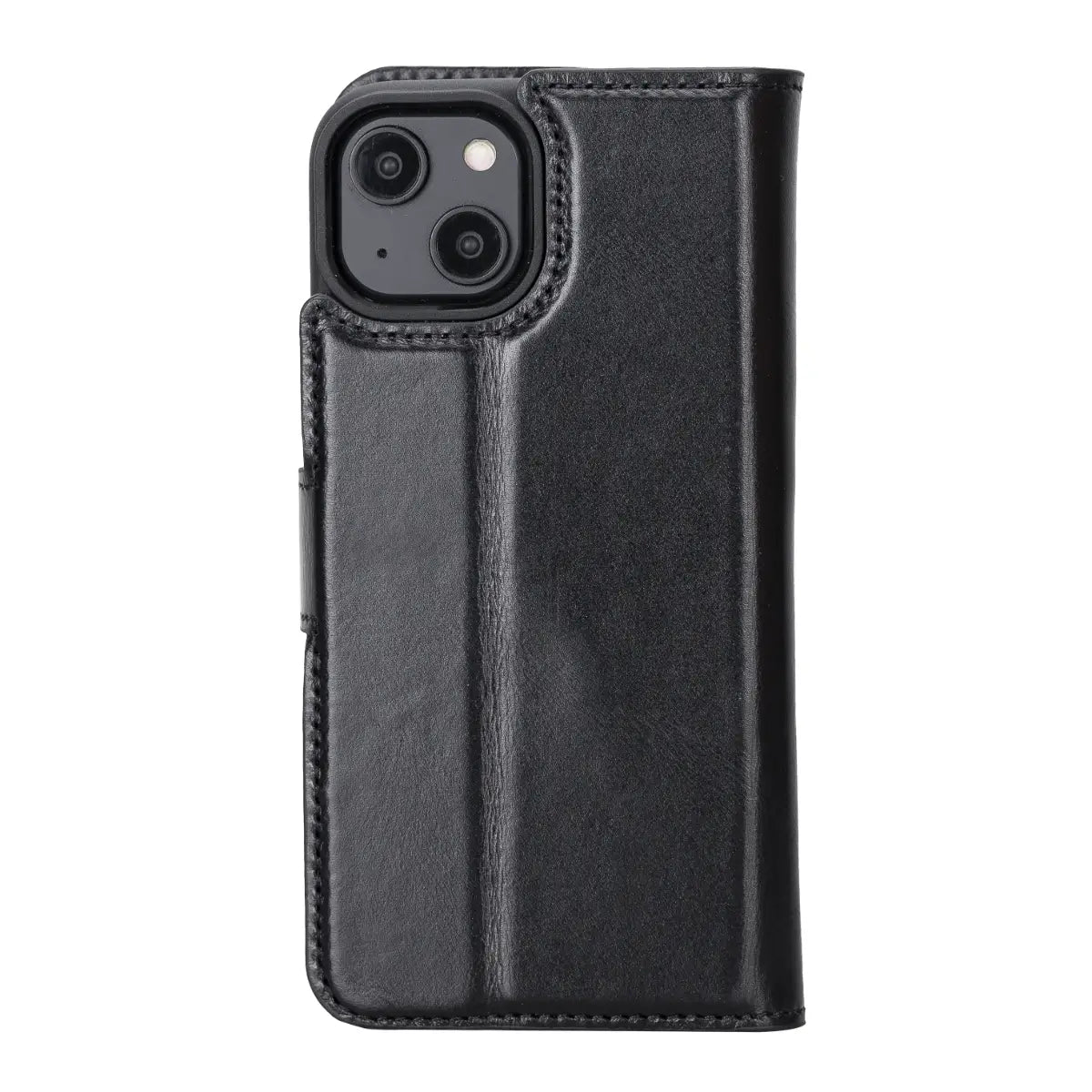 Black Leather Wallet Case for iPhone 14