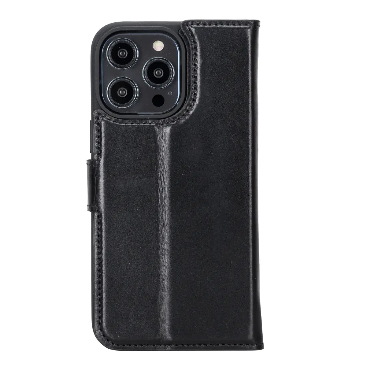 Black Leather Wallet Case for iPhone 14 Pro Max