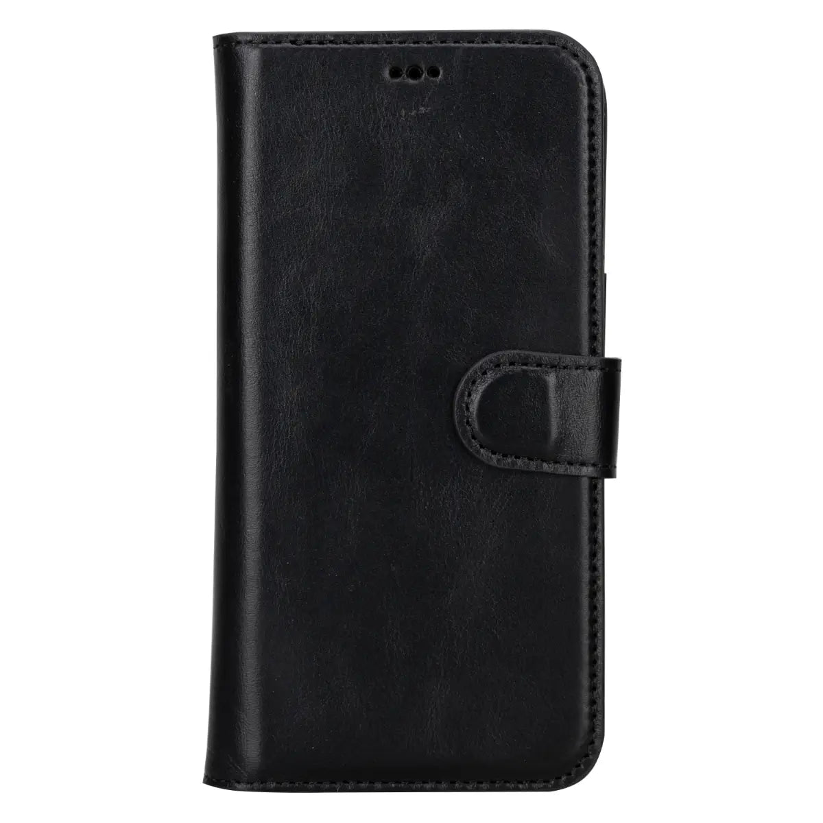 Black Leather Wallet Case for iPhone 15 Pro Max