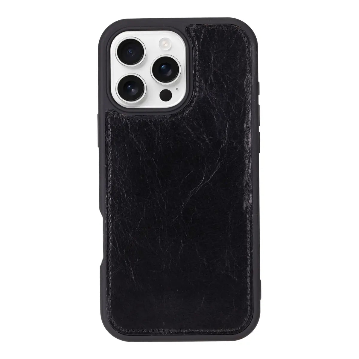 Black Leather Wallet Case for iPhone 16 Pro Max