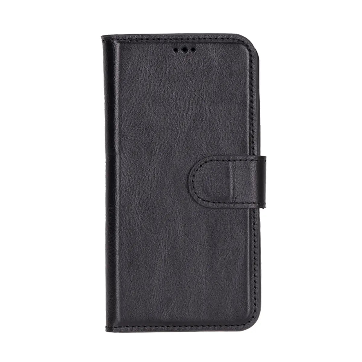Black Leather Wallet Case for iPhone 16e – O2 Leather