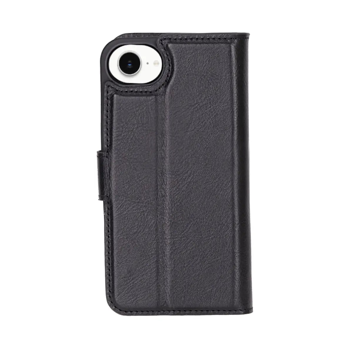 Black Leather Wallet Case for iPhone 16e – O2 Leather