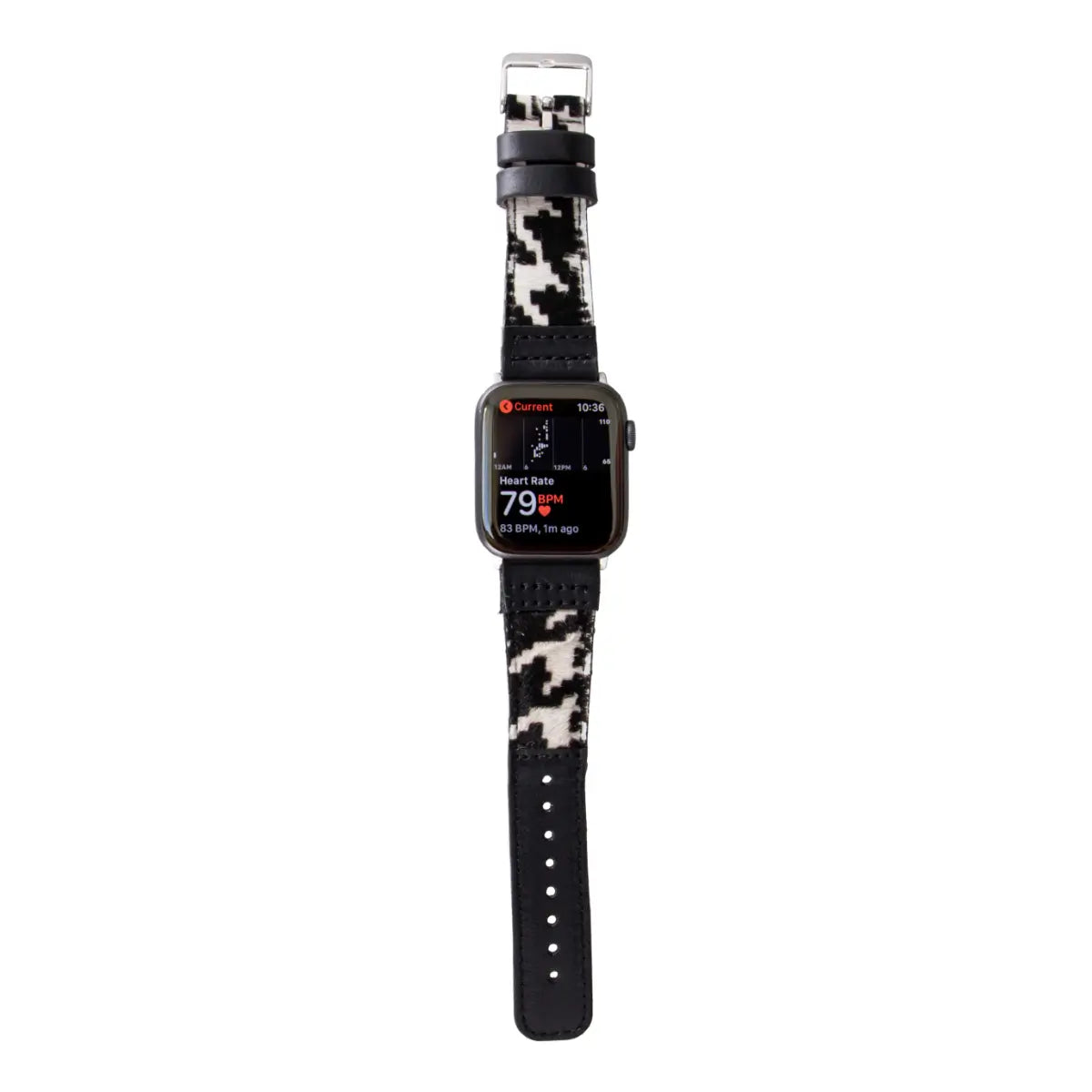 Black Leopard Pattern Leather Sport Apple Watch Band