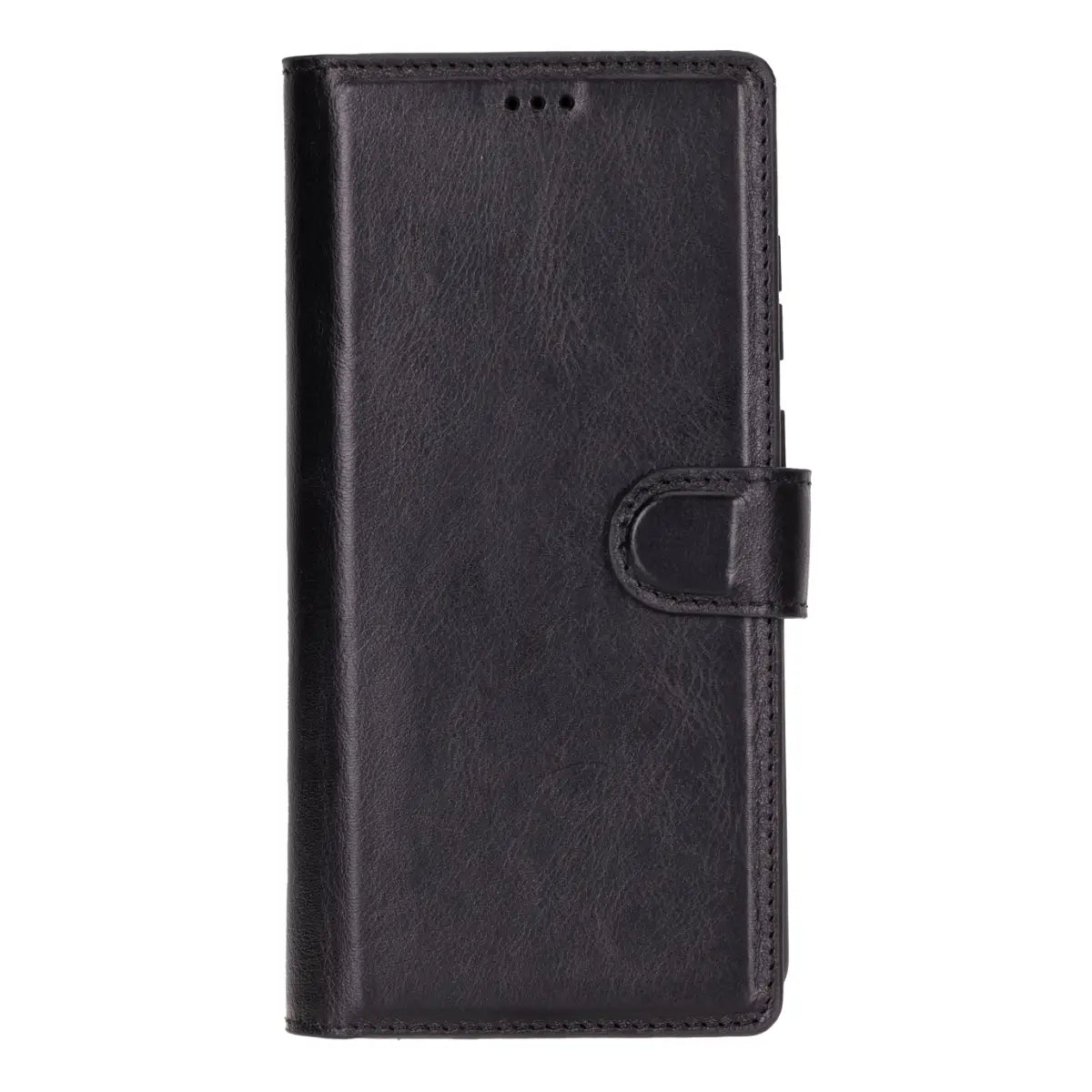 Black Magnetic Leather Wallet Case for Galaxy S25 Ultra