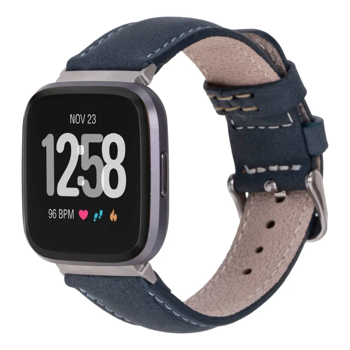 Blue Leather Fitbit Watch Band
