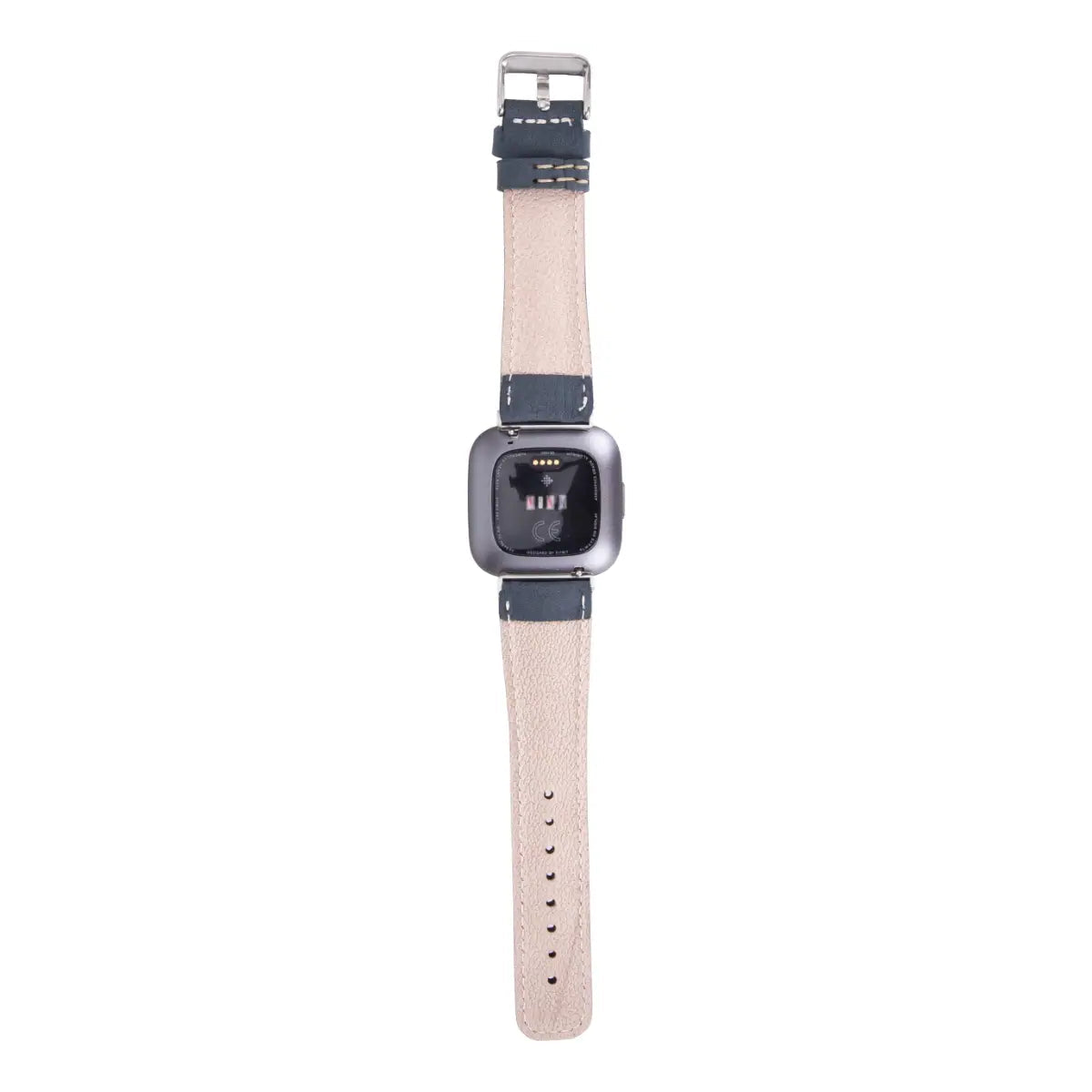 Blue Leather Fitbit Watch Band