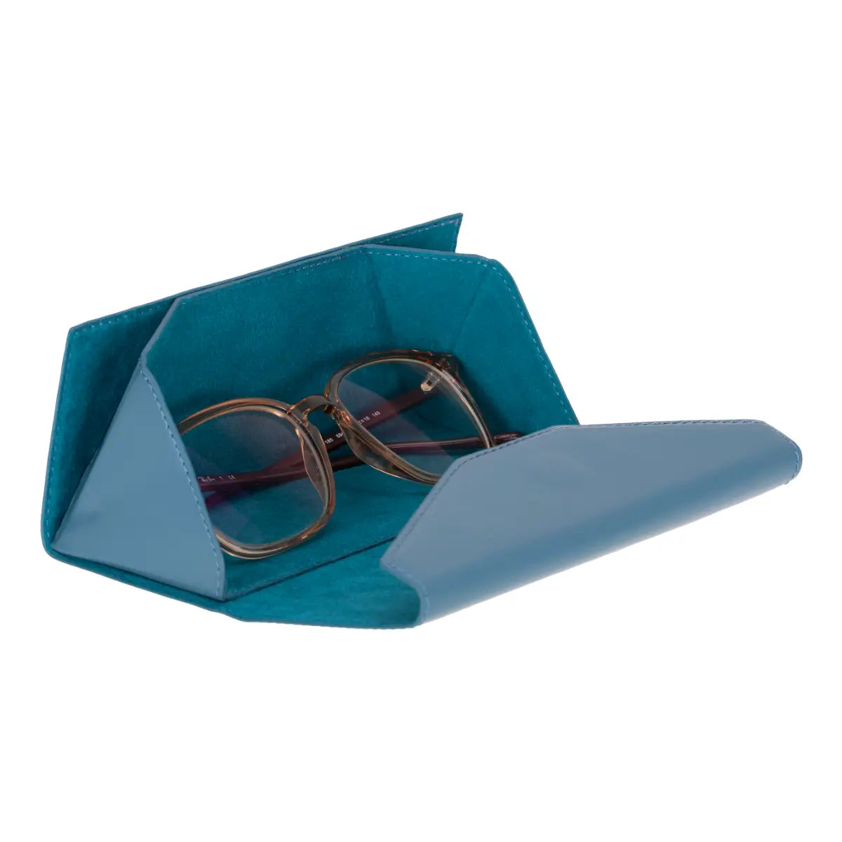 Blue Leather Glasses Case