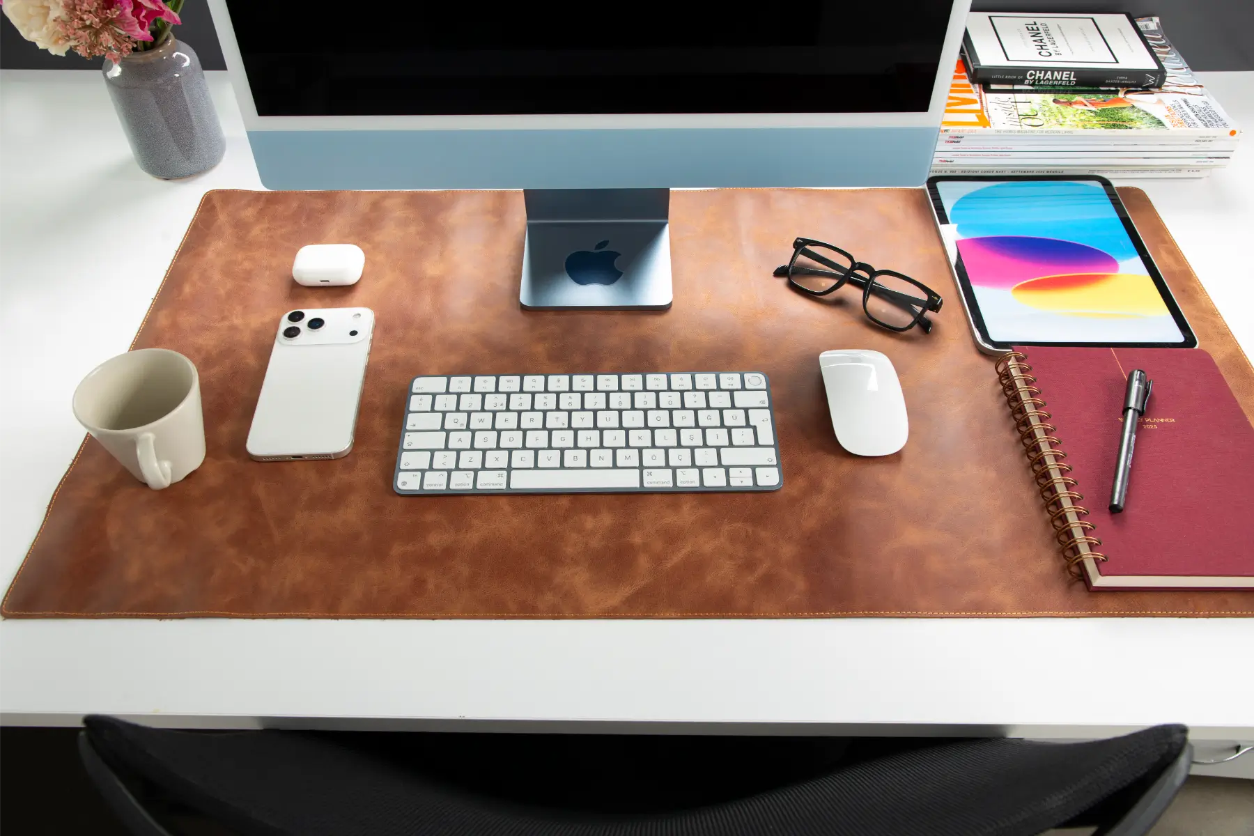 Brown Leather Desk Mat-Large Size