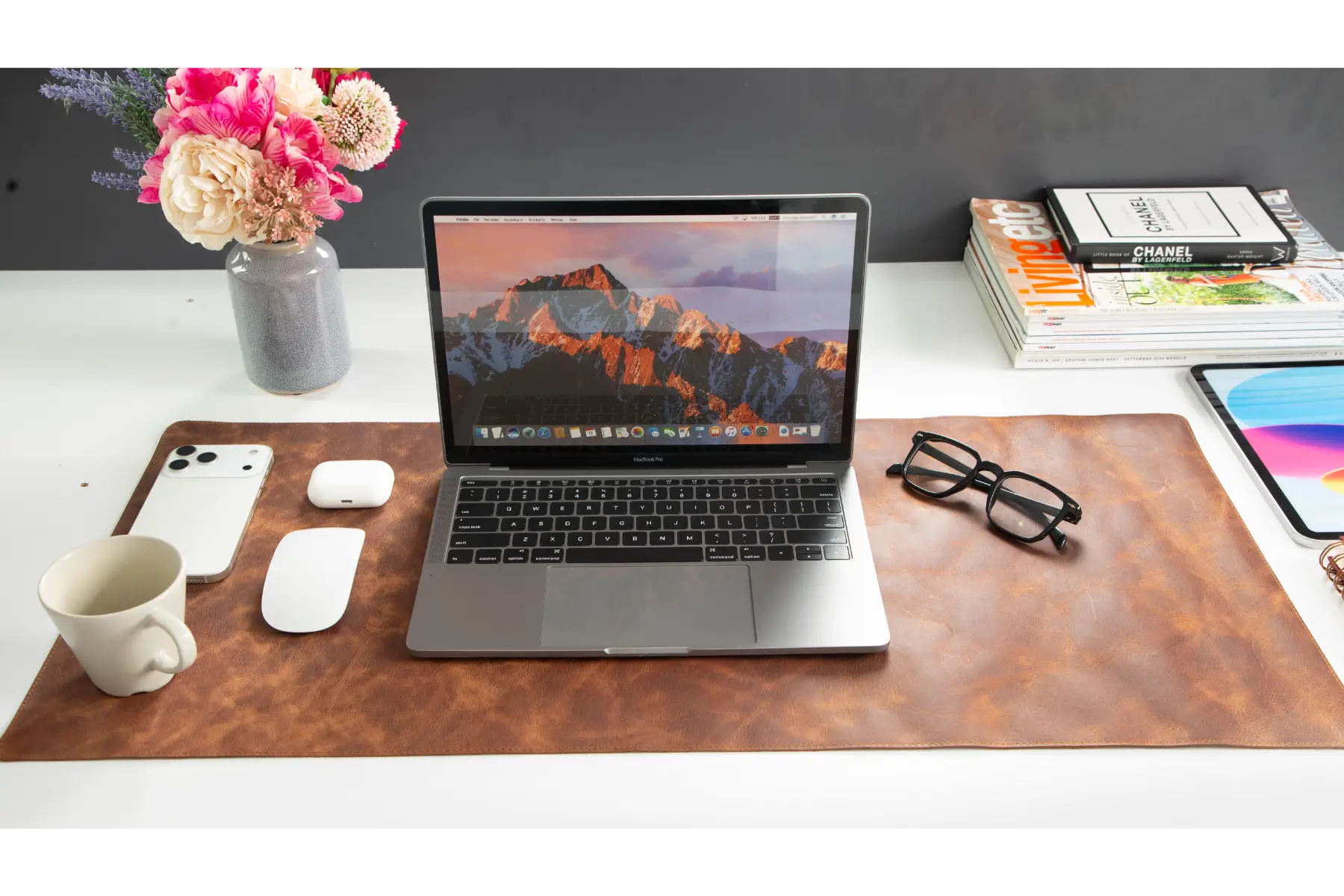 Brown Leather Desk Mat-Medium Size