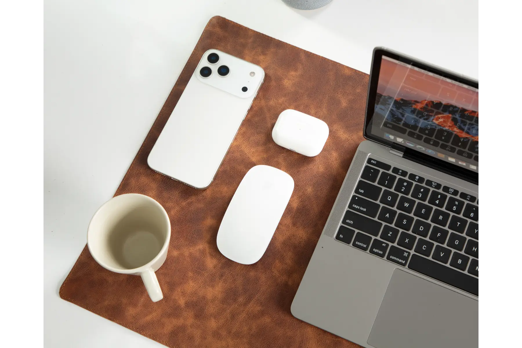 Brown Leather Desk Mat-Medium Size