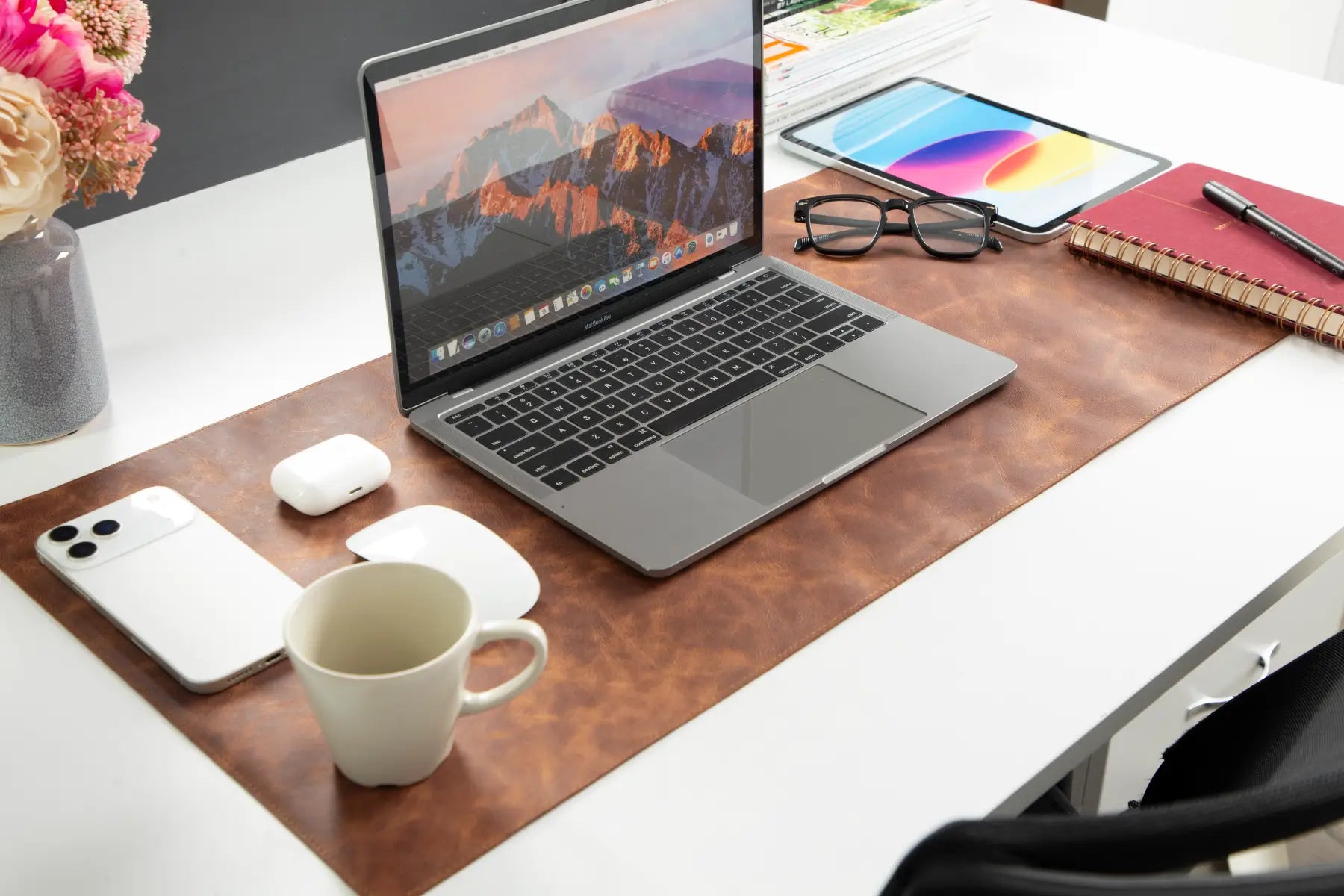 Brown Leather Desk Mat-Medium Size
