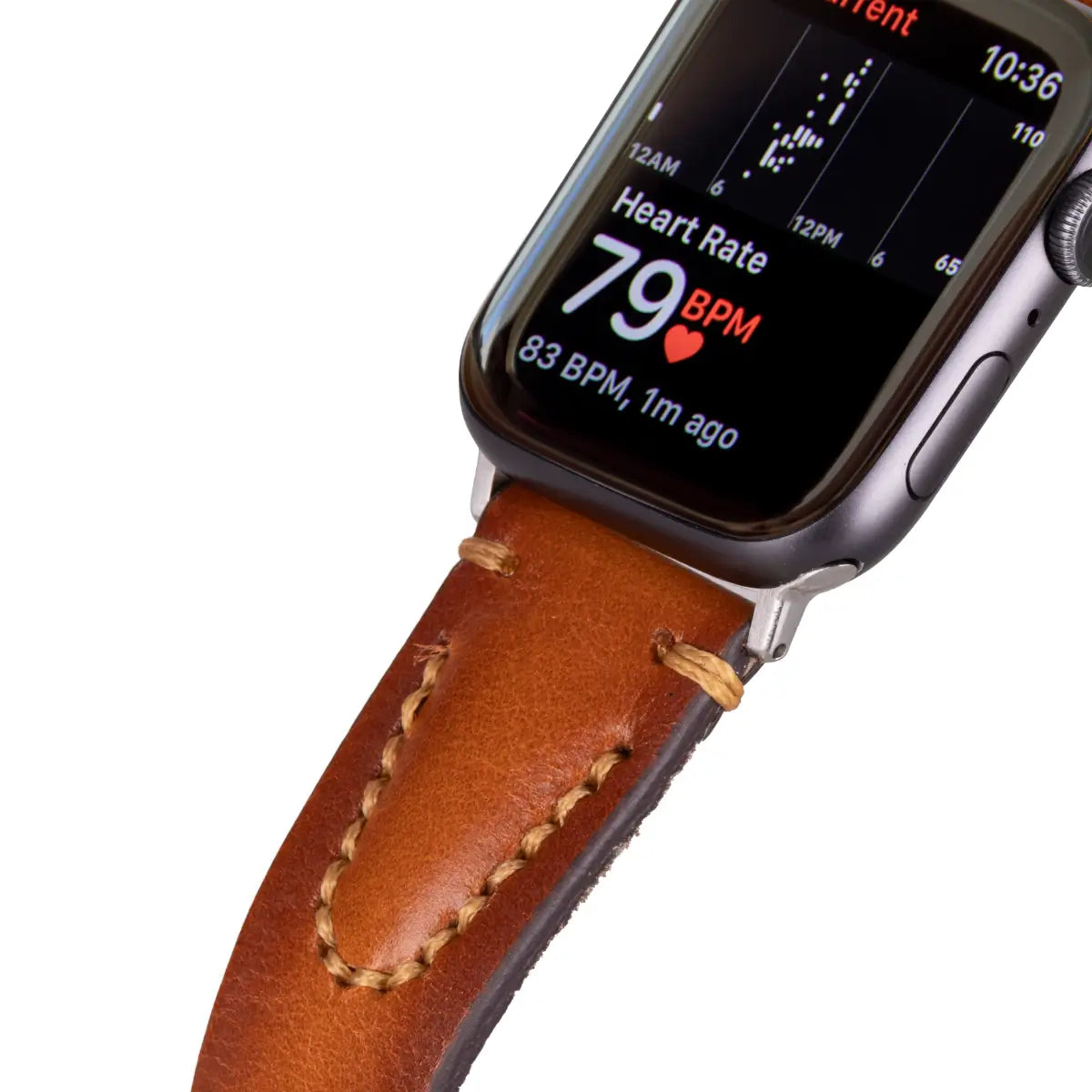 Brown Leather Sport Apple Watch Band