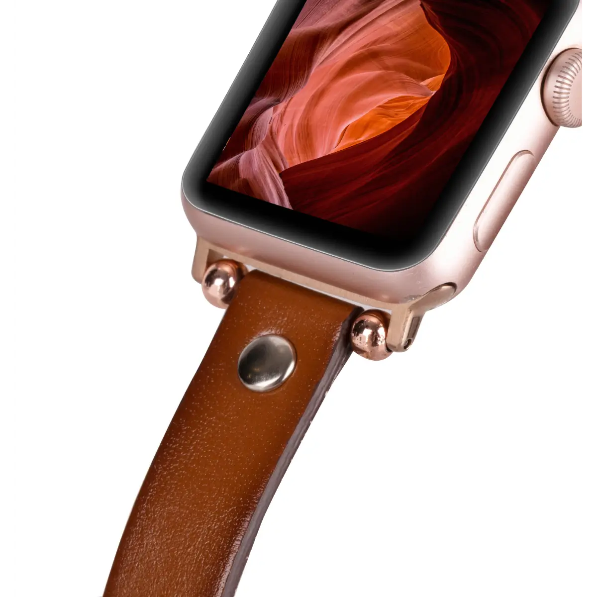 Brown Leather Ultra Slim Apple Watch Band