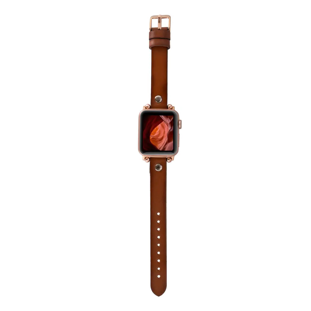 Brown Leather Ultra Slim Apple Watch Band