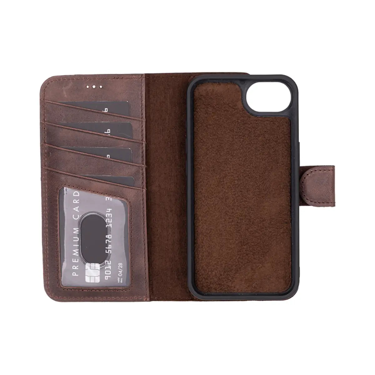 Brown Leather Wallet Case for iPhone 16e – O2 Leather