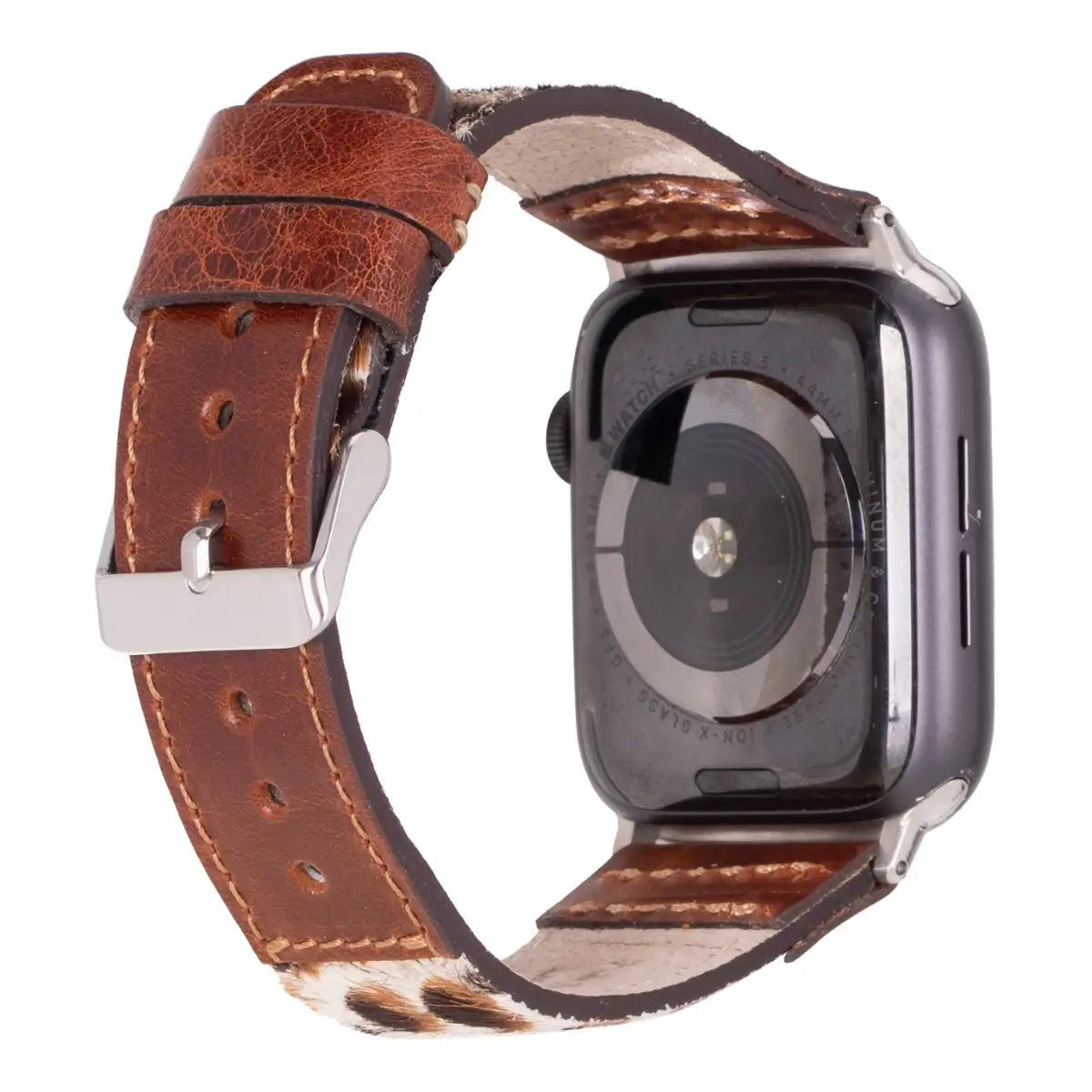 Brown Leopard Pattern Leather Sport Apple Watch Band