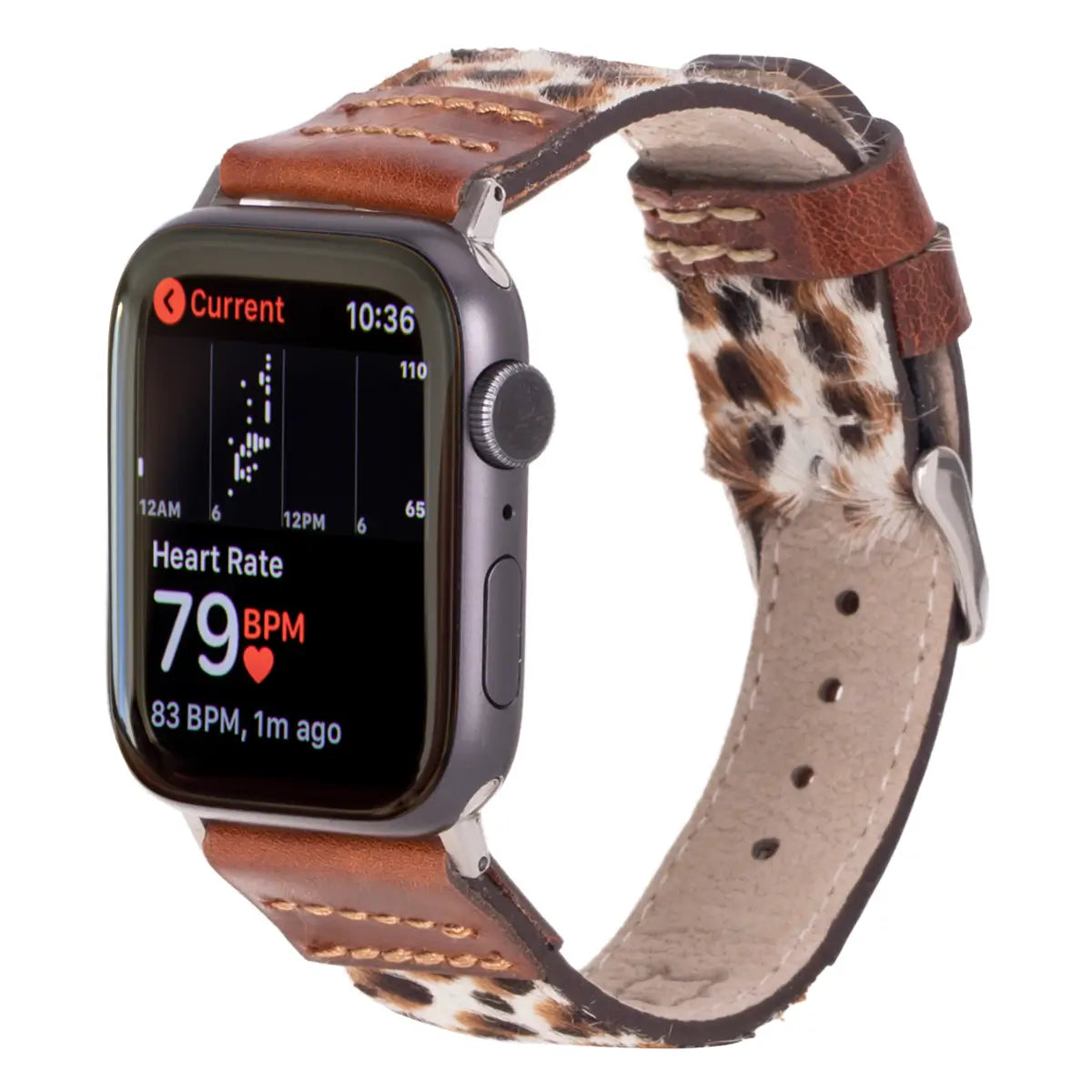 Brown Leopard Pattern Leather Sport Apple Watch Band