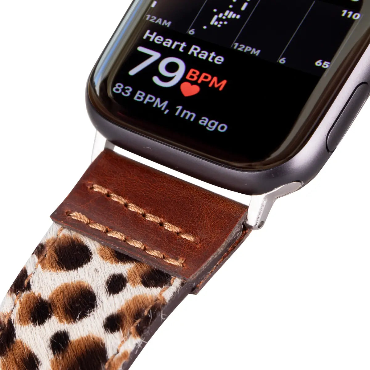 Brown Leopard Pattern Leather Sport Apple Watch Band