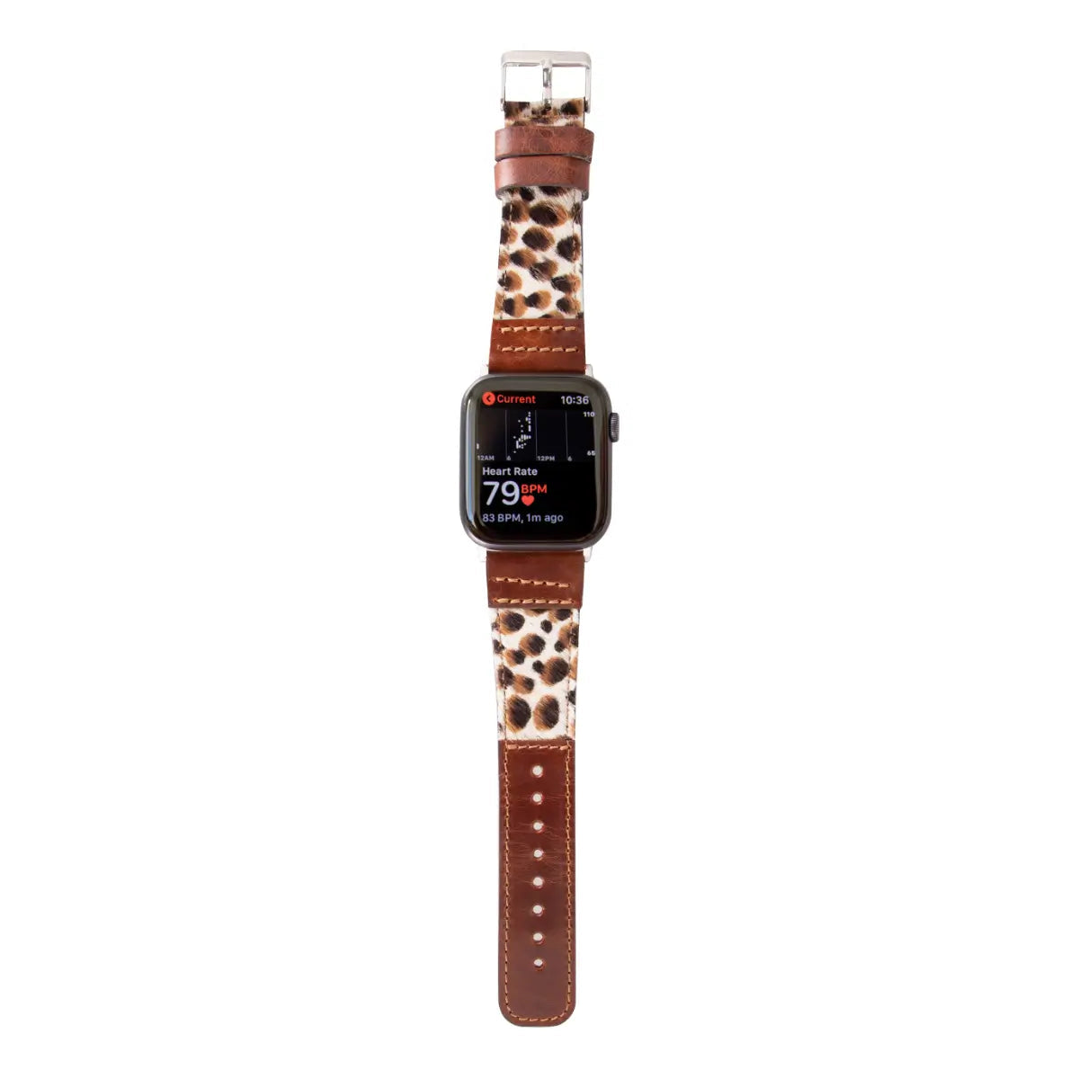 Brown Leopard Pattern Leather Sport Apple Watch Band