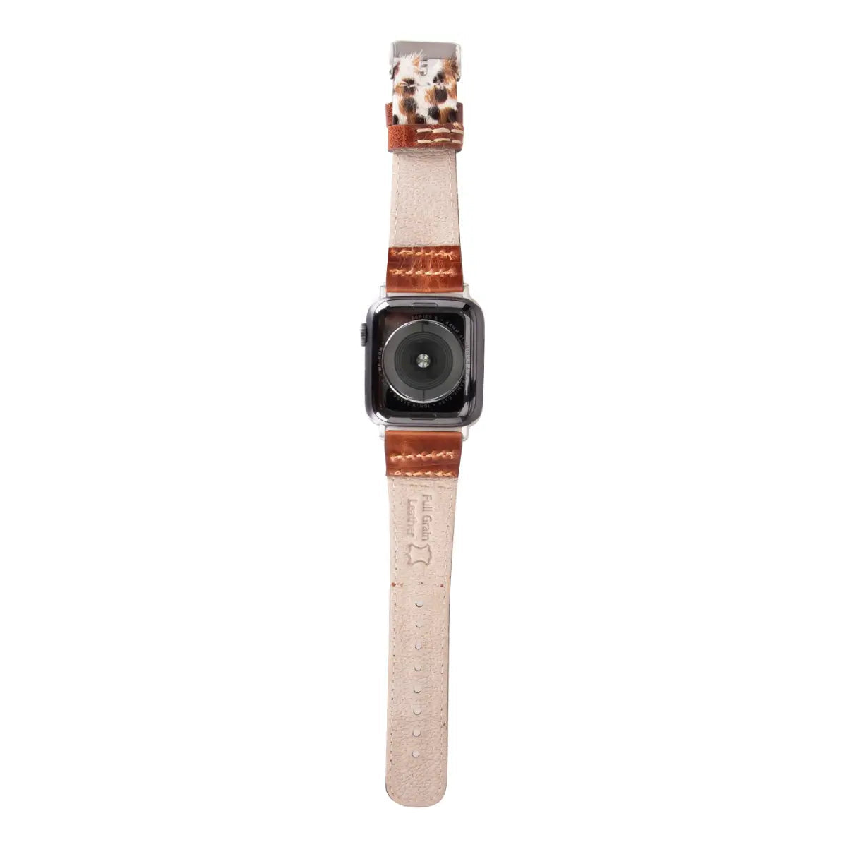 Brown Leopard Pattern Leather Sport Apple Watch Band