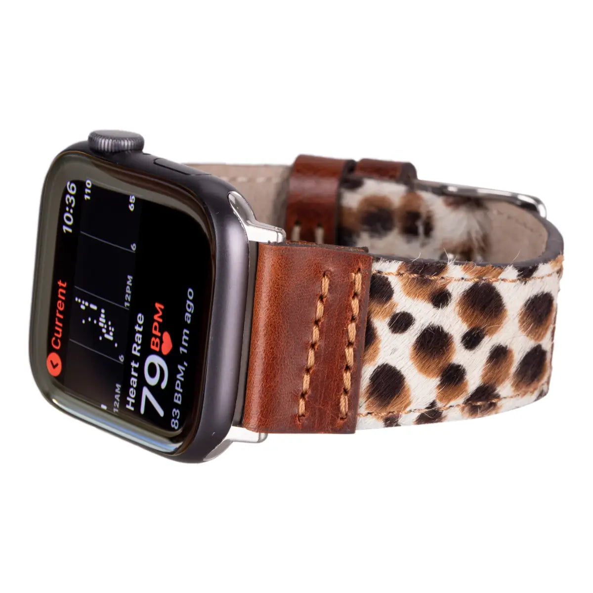 Brown Leopard Pattern Leather Sport Apple Watch Band