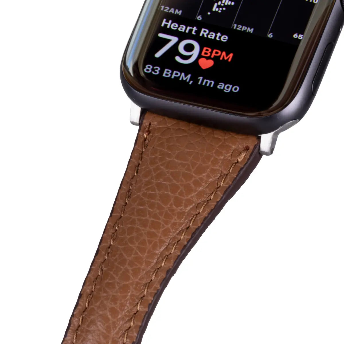 Brown Togo Leather Women's Apple Watch Band