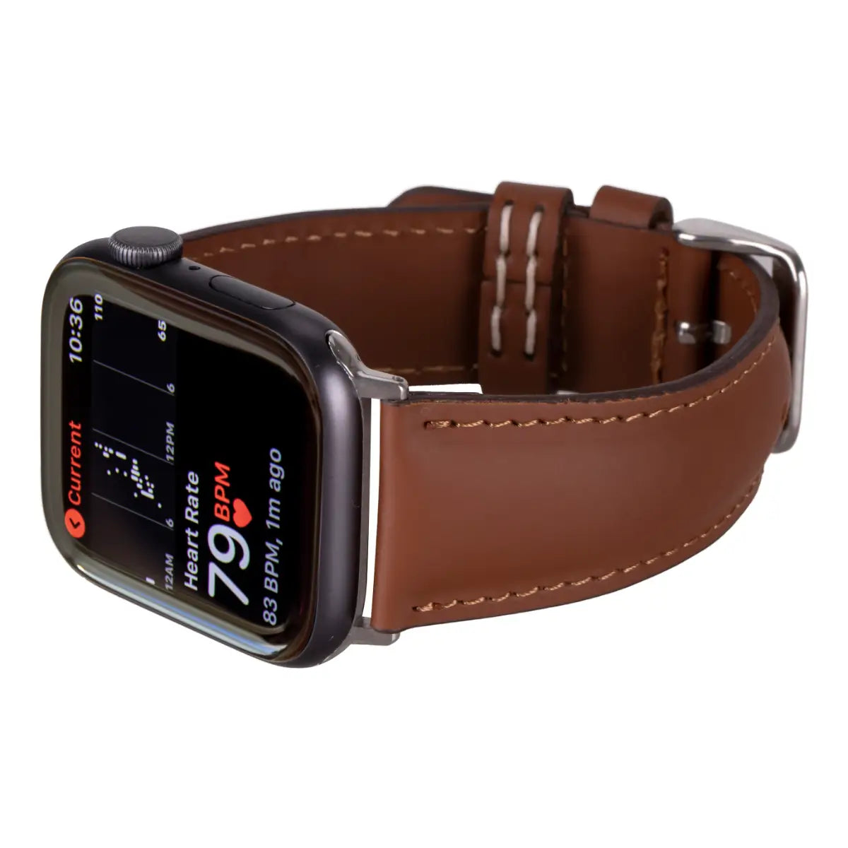 Brown Water-Resistant Leather Apple Watch Strap