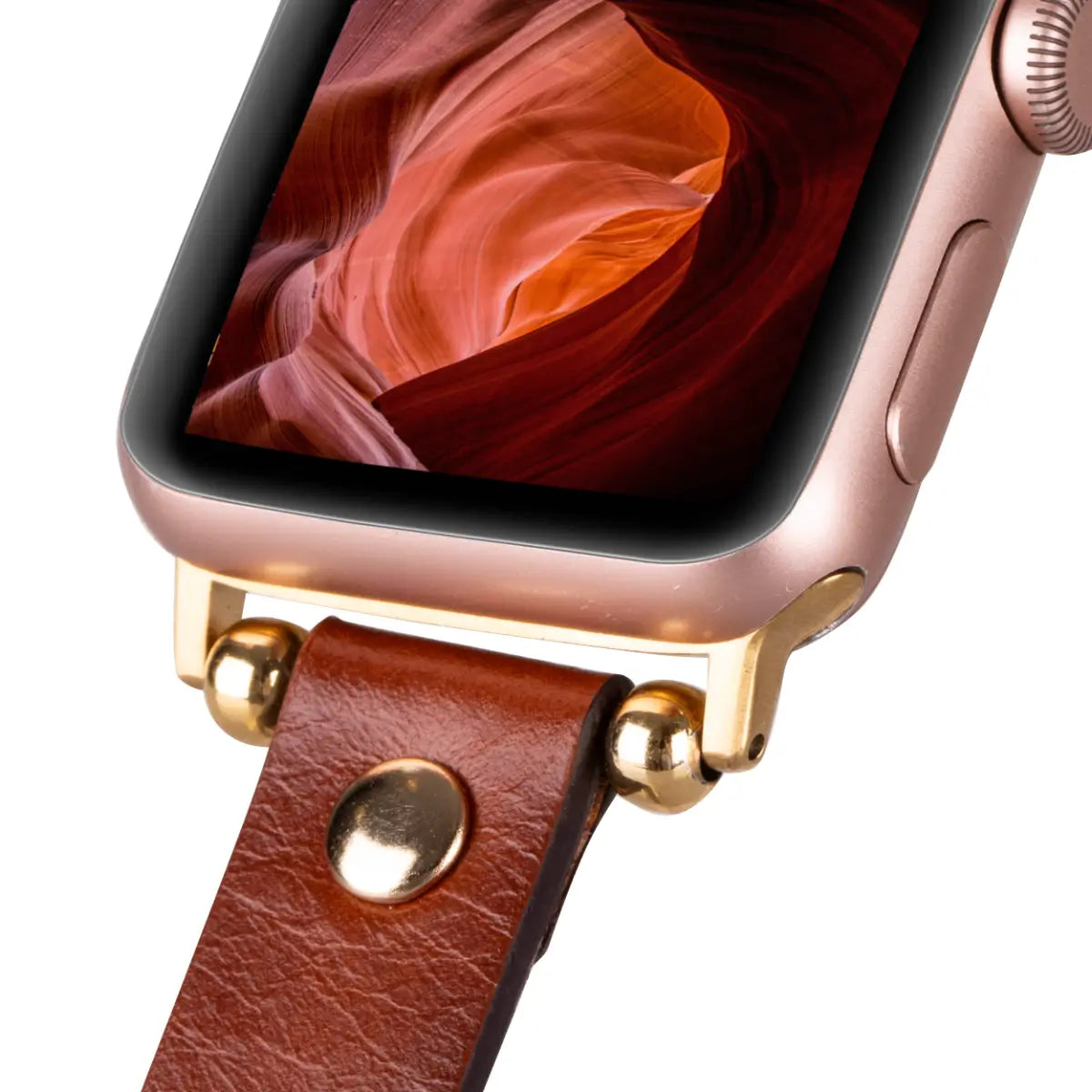 Burnished Brown Leather Ultra Slim Apple Watch Band