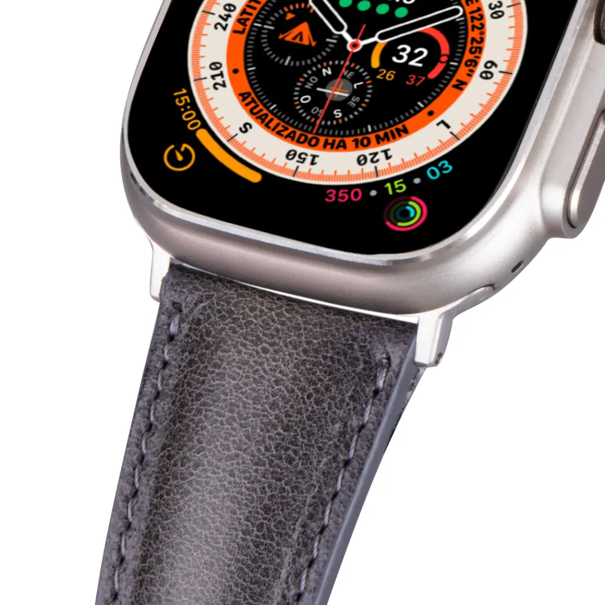 Burnished Gray Leather Classic Apple Watch Band