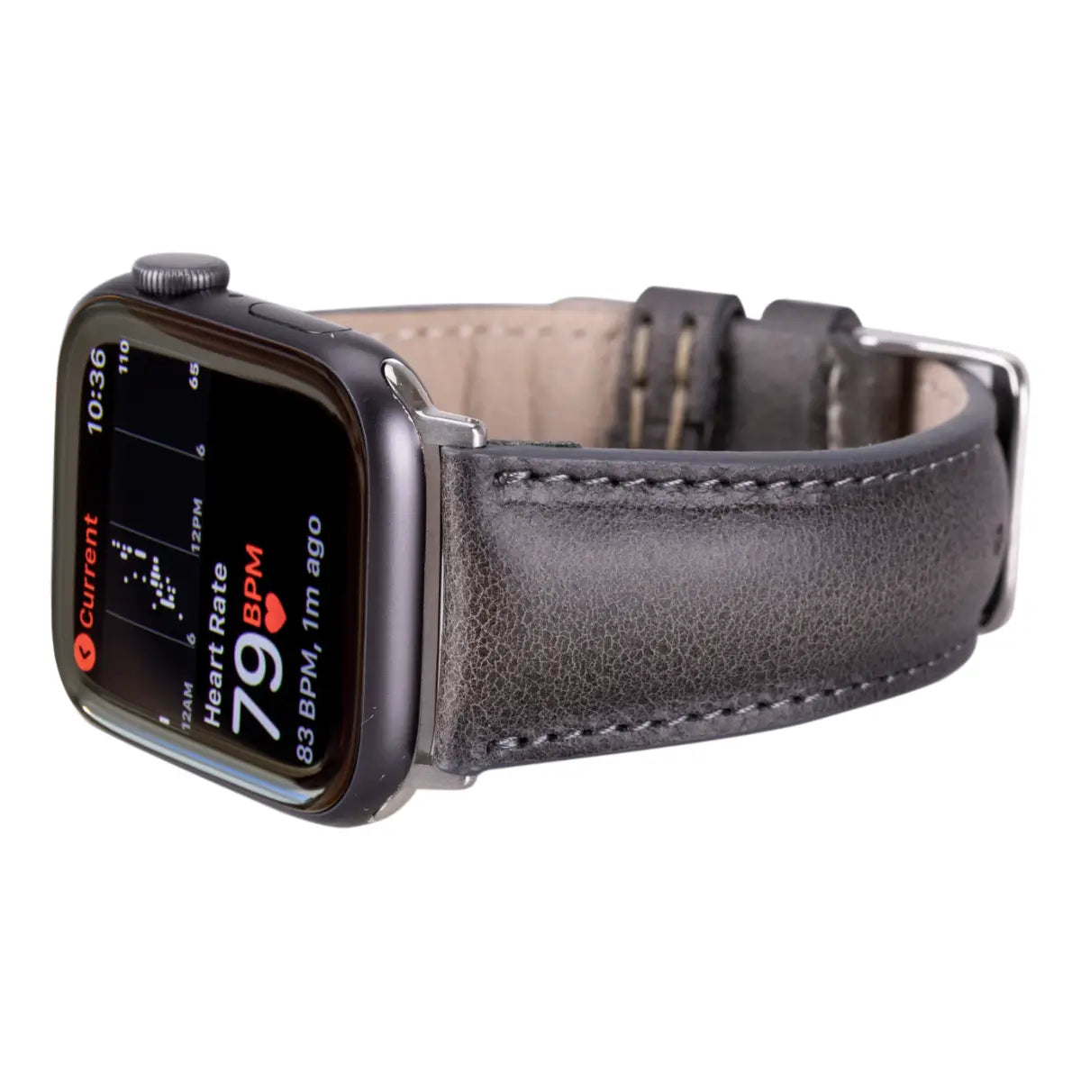 Burnished Gray Leather Classic Apple Watch Band