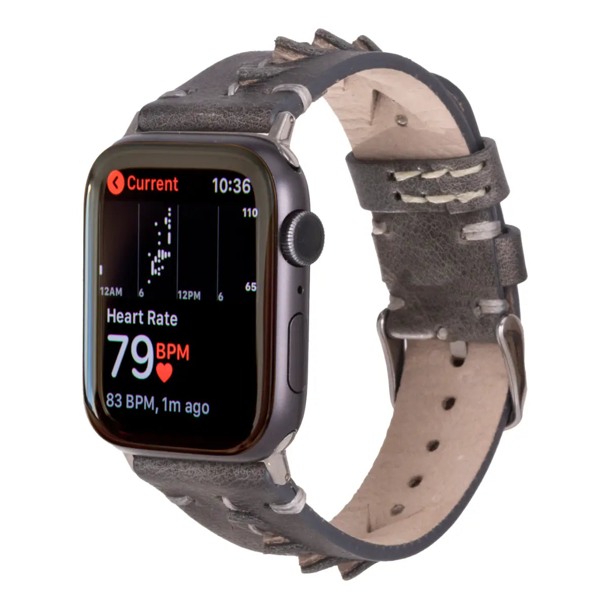 Burnished Gray Leather Sport Apple Watch Band