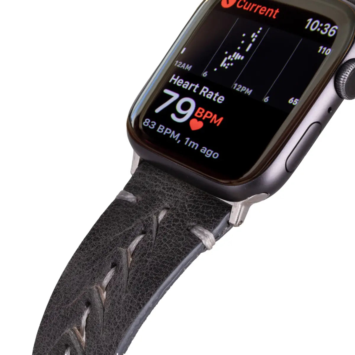 Burnished Gray Leather Sport Apple Watch Band
