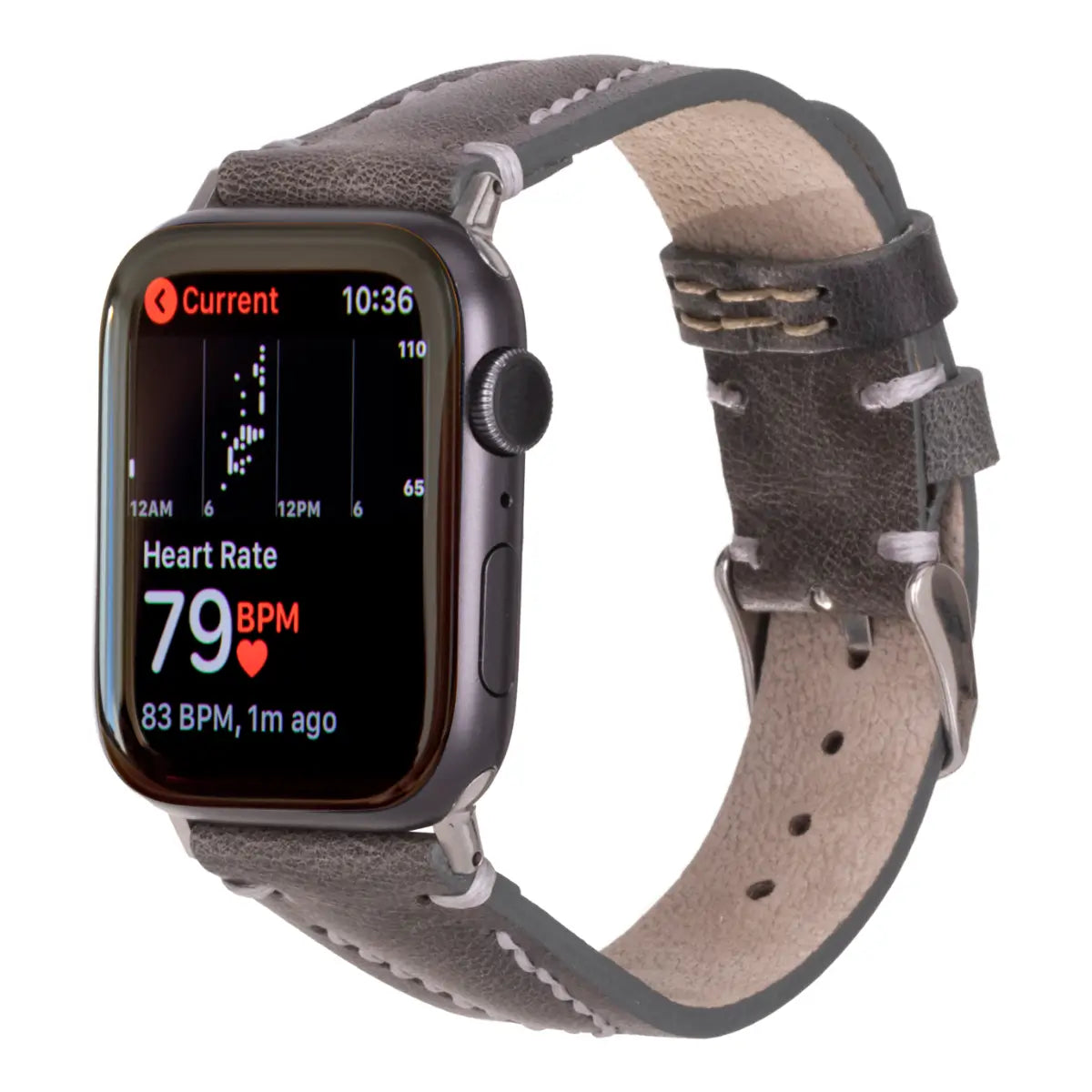 Burnished Gray Leather Sport Apple Watch Band