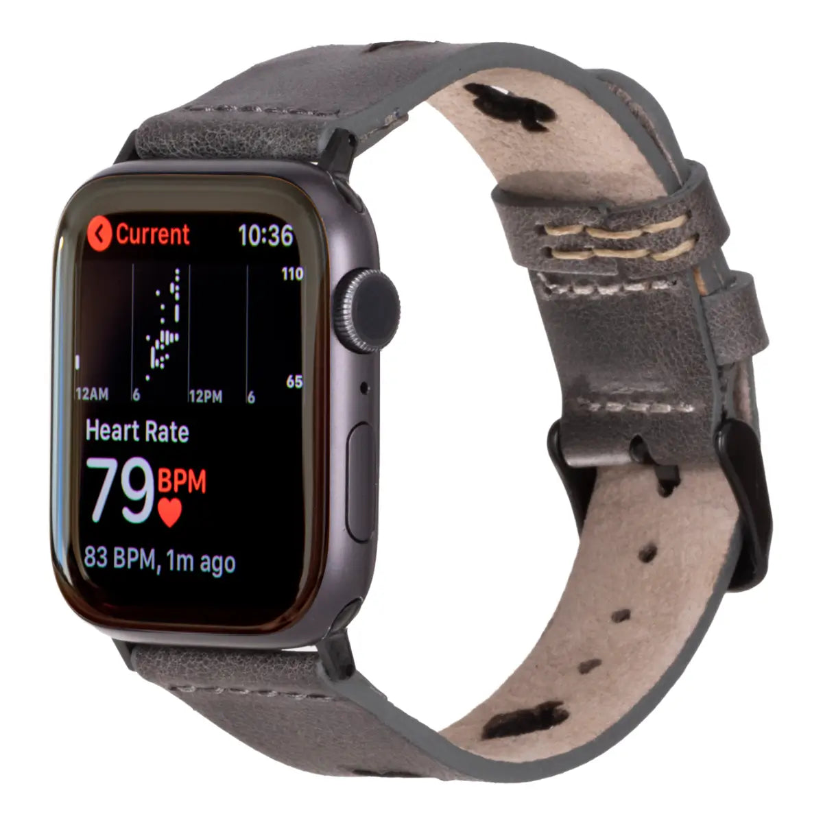 Burnished Gray Leather Sport Apple Watch Band