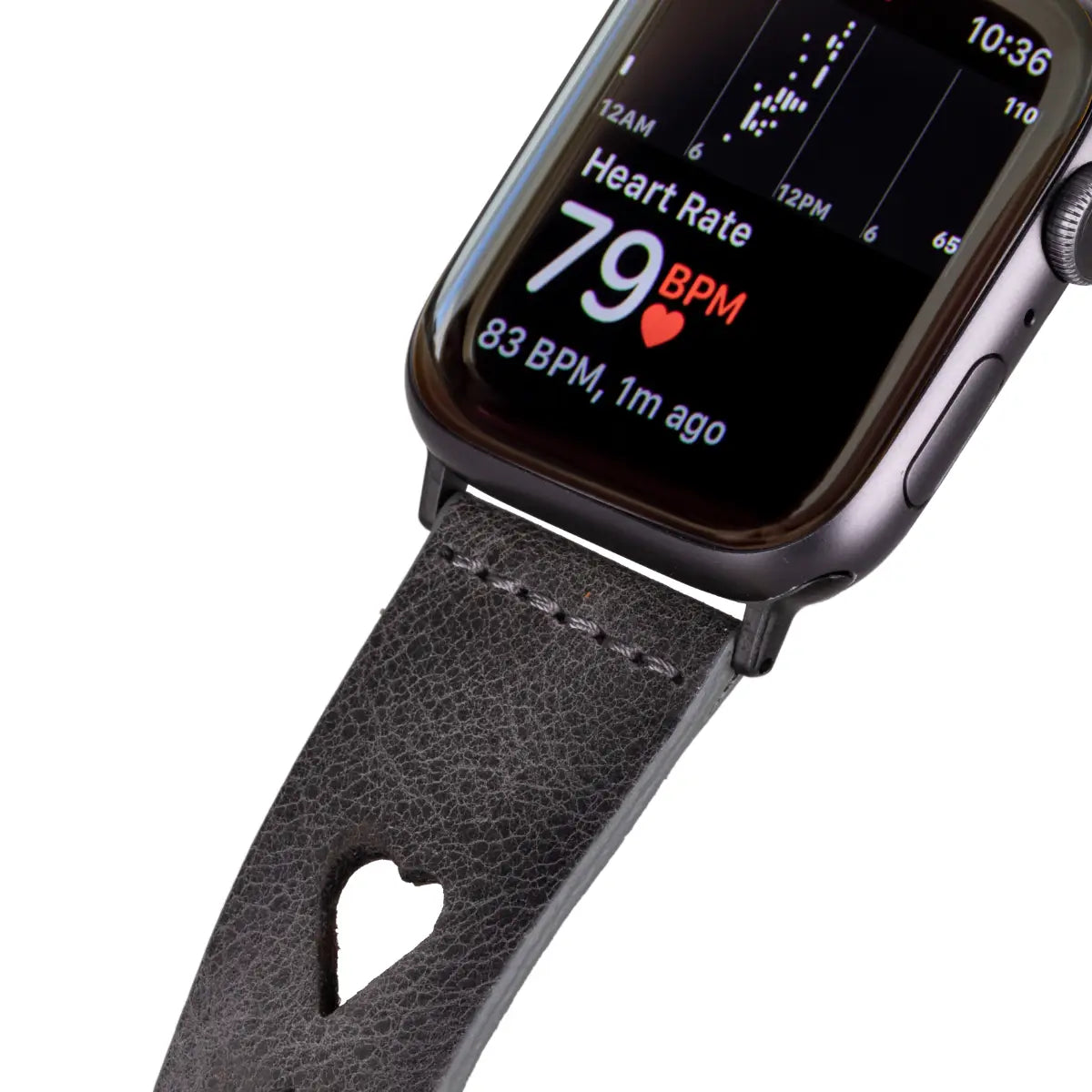 Burnished Gray Leather Sport Apple Watch Band