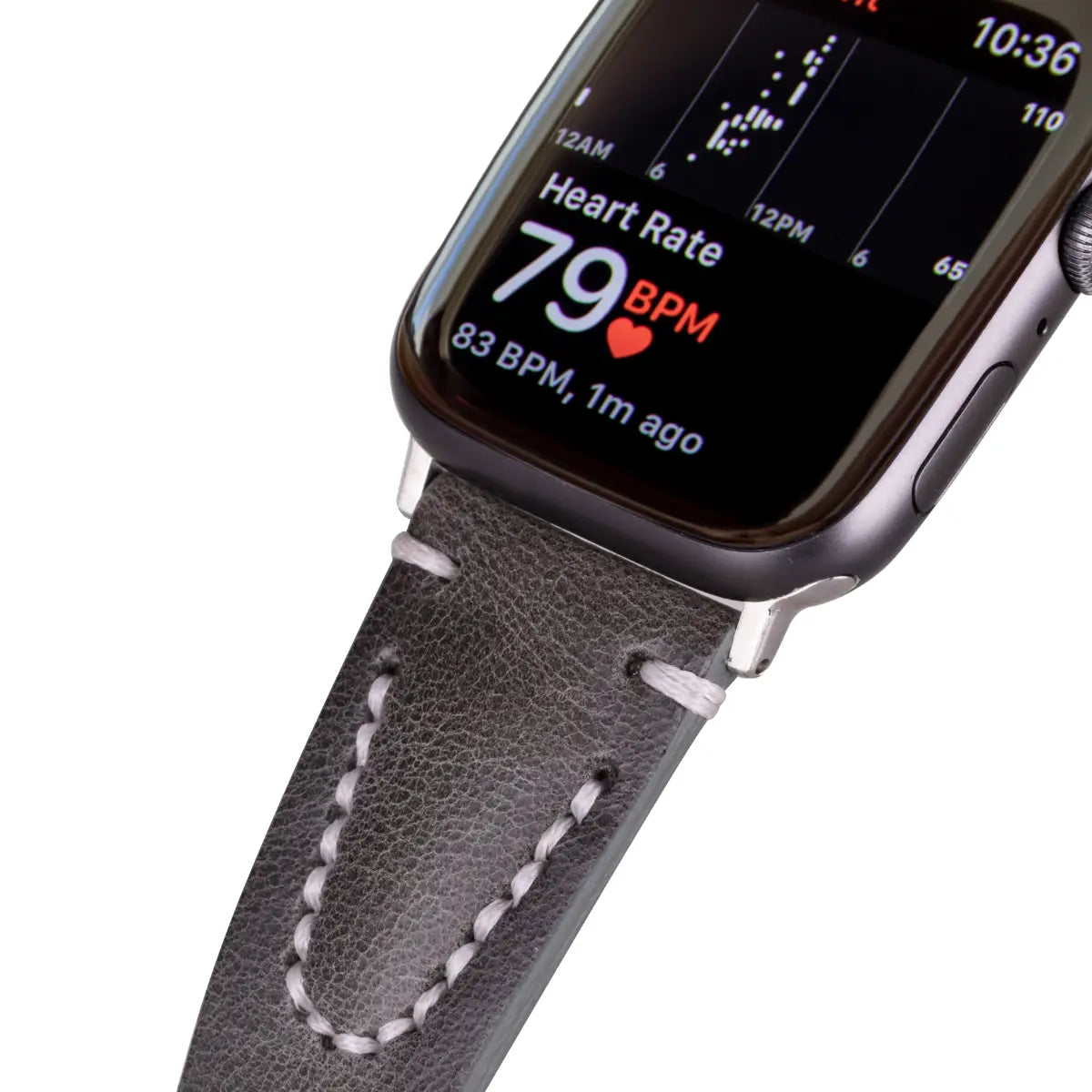 Burnished Gray Leather Sport Apple Watch Band