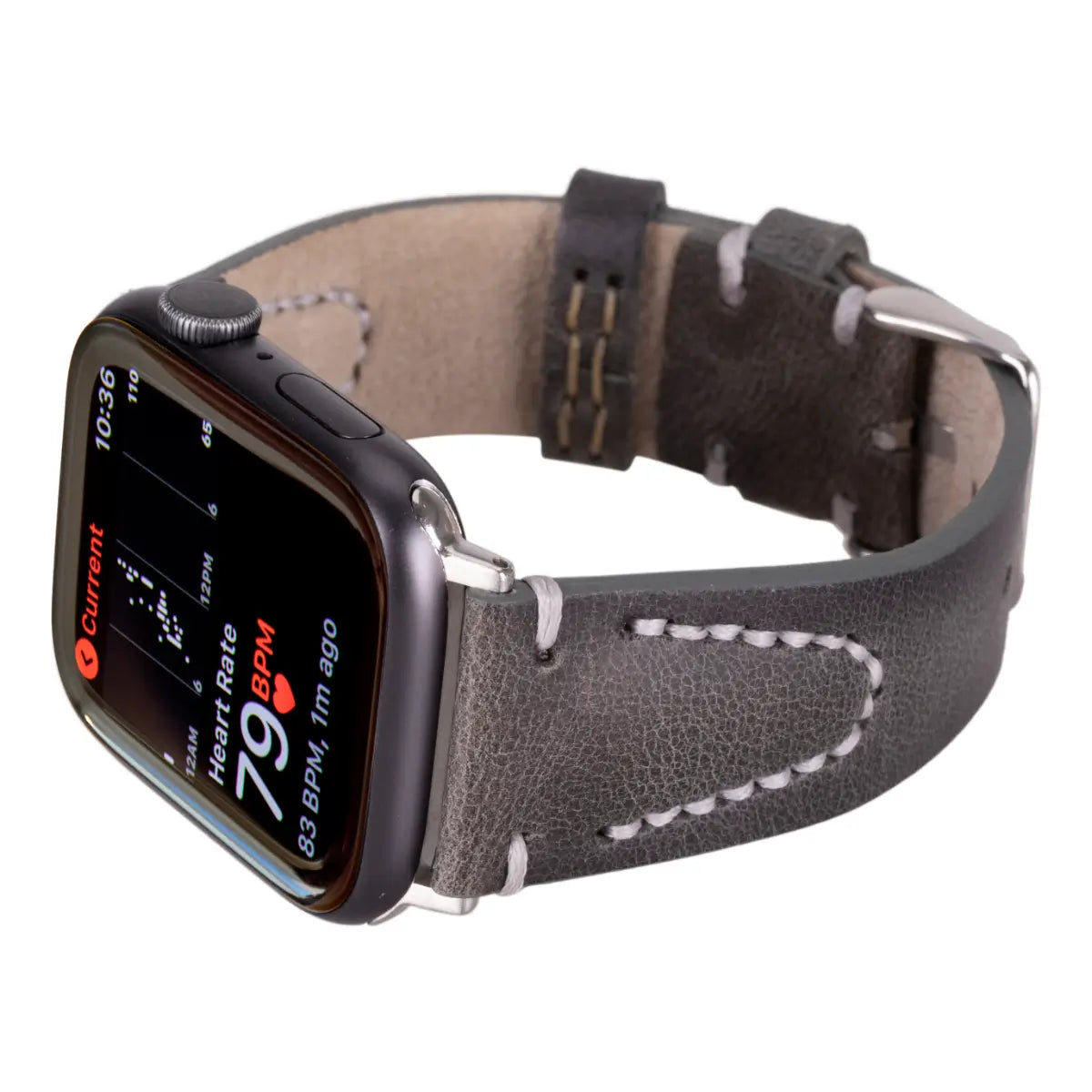 Burnished Gray Leather Sport Apple Watch Band