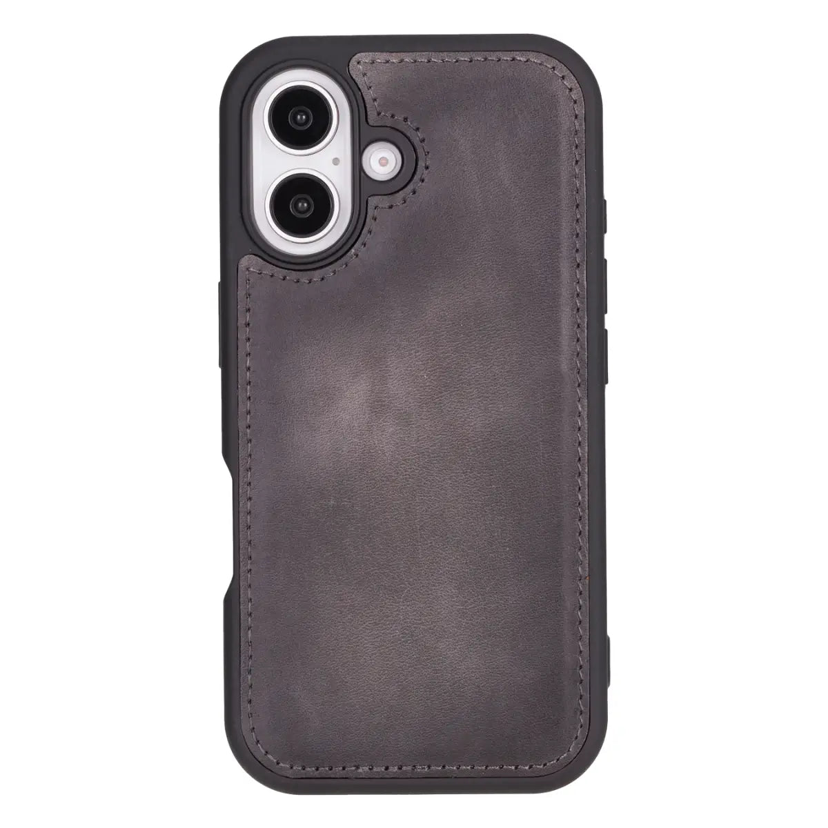 Burnished Gray Leather Wallet Case for iPhone 16