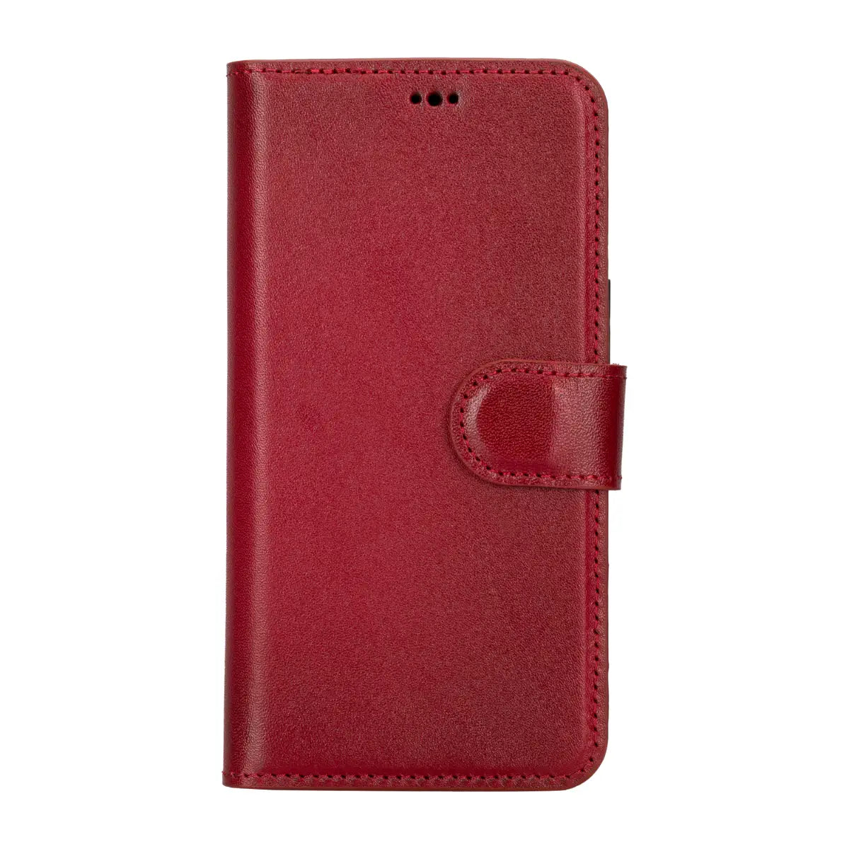 Burnished Red Leather Magnetic Case for iPhone 15