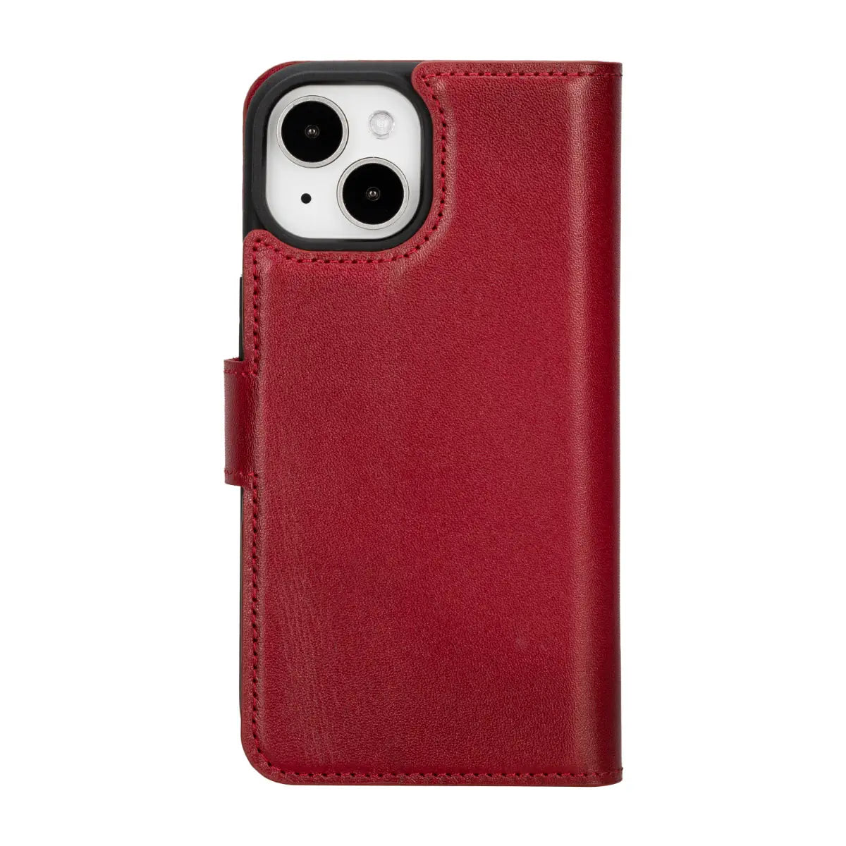 Burnished Red Leather Magnetic Case for iPhone 15