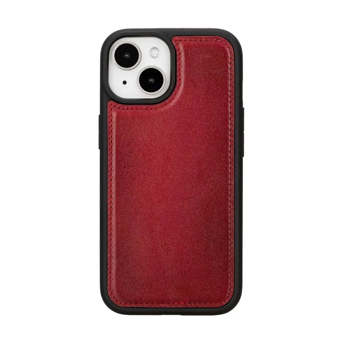 Burnished Red Leather Magnetic Case for iPhone 15
