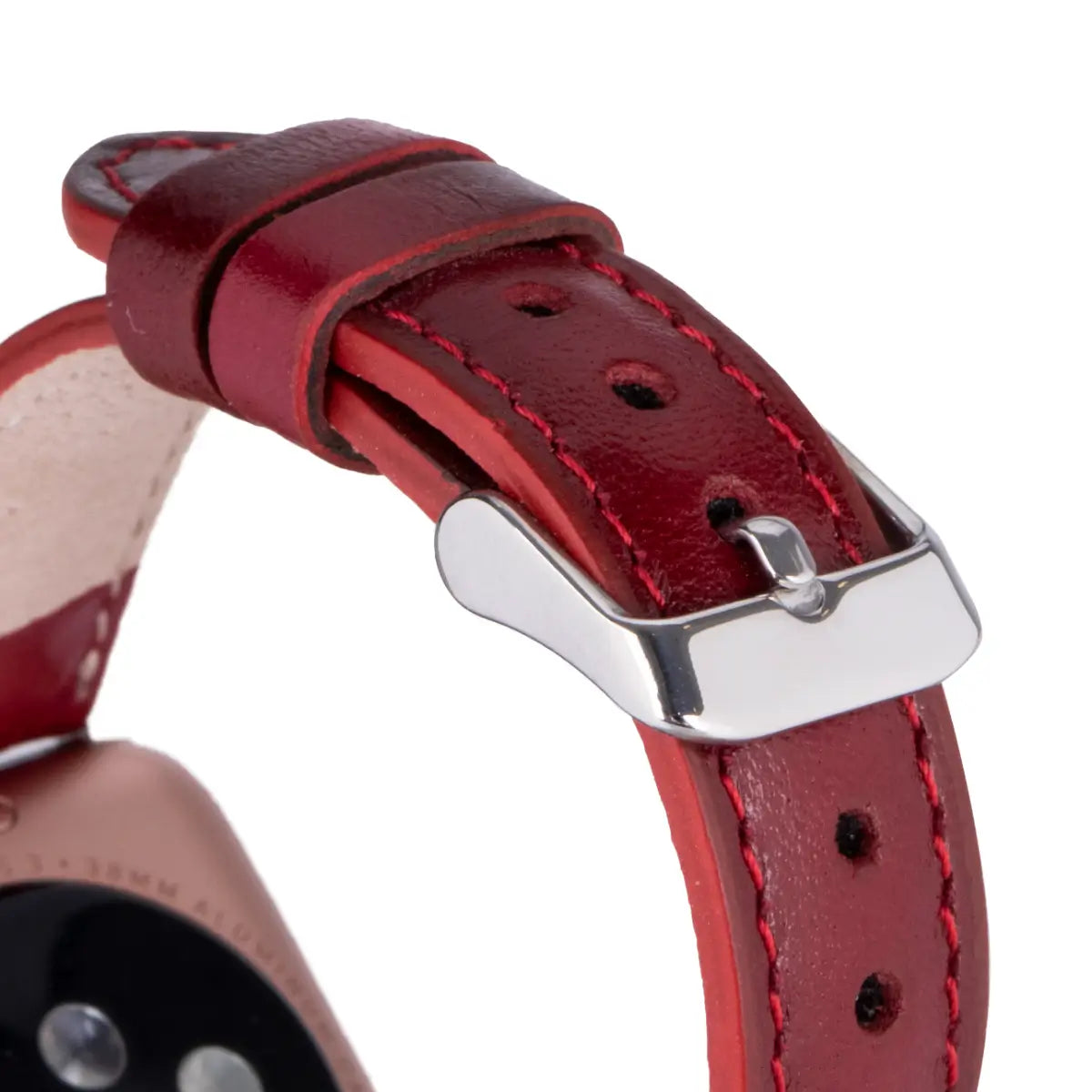 Burnished Red Leather Slim Apple Watch Band