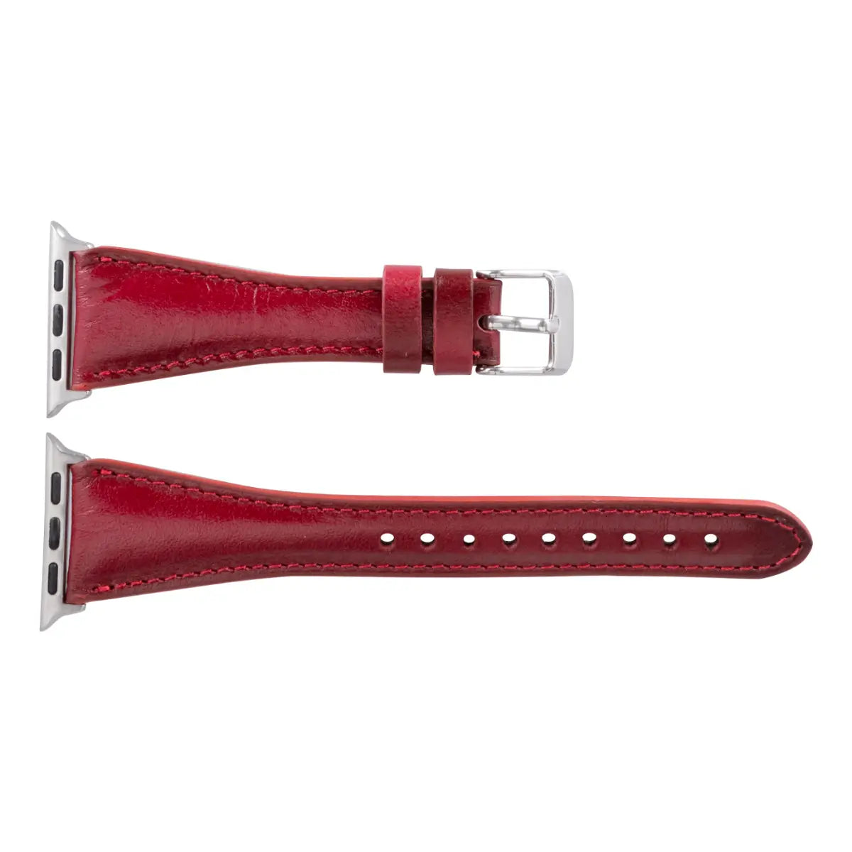 Burnished Red Leather Slim Apple Watch Band