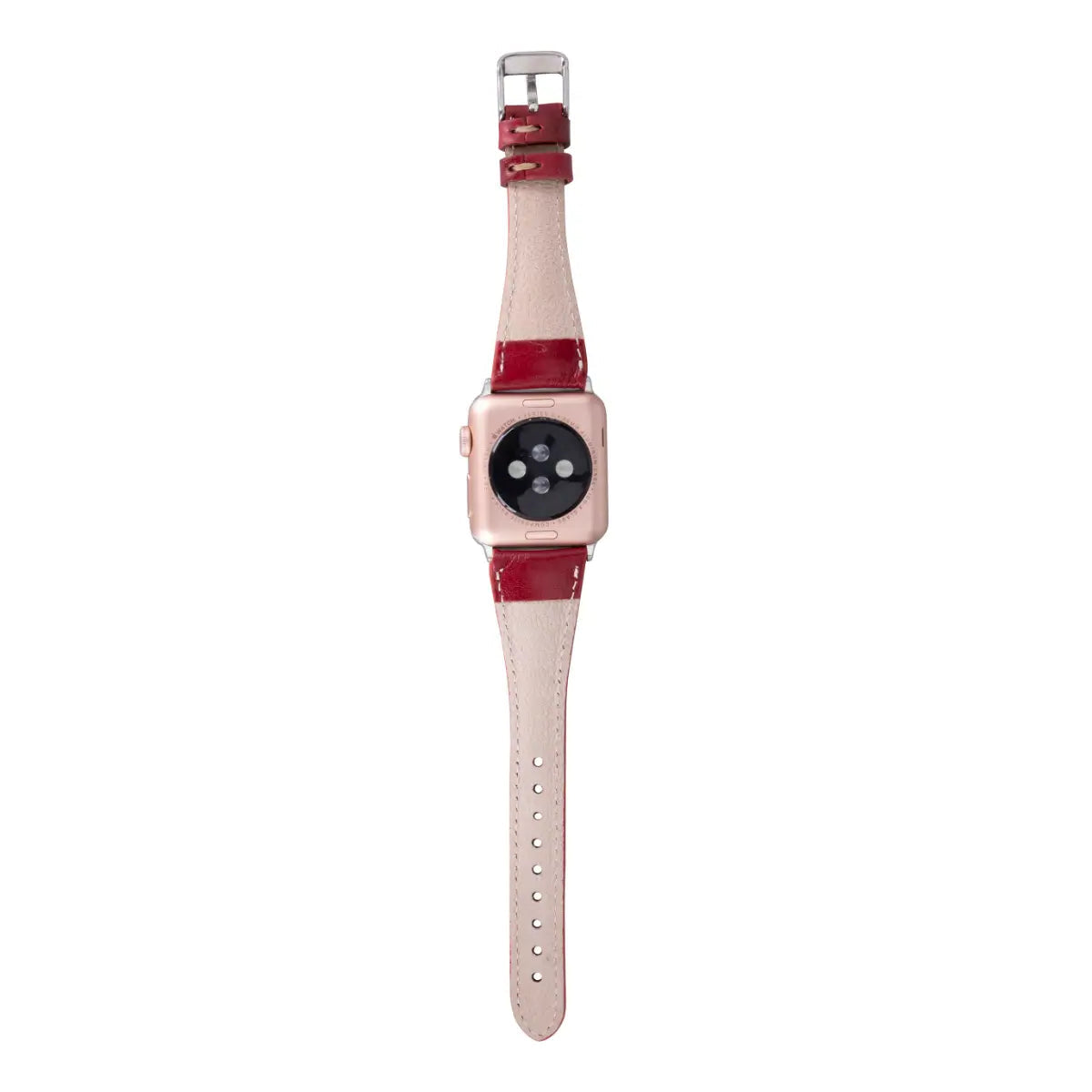 Burnished Red Leather Slim Apple Watch Band