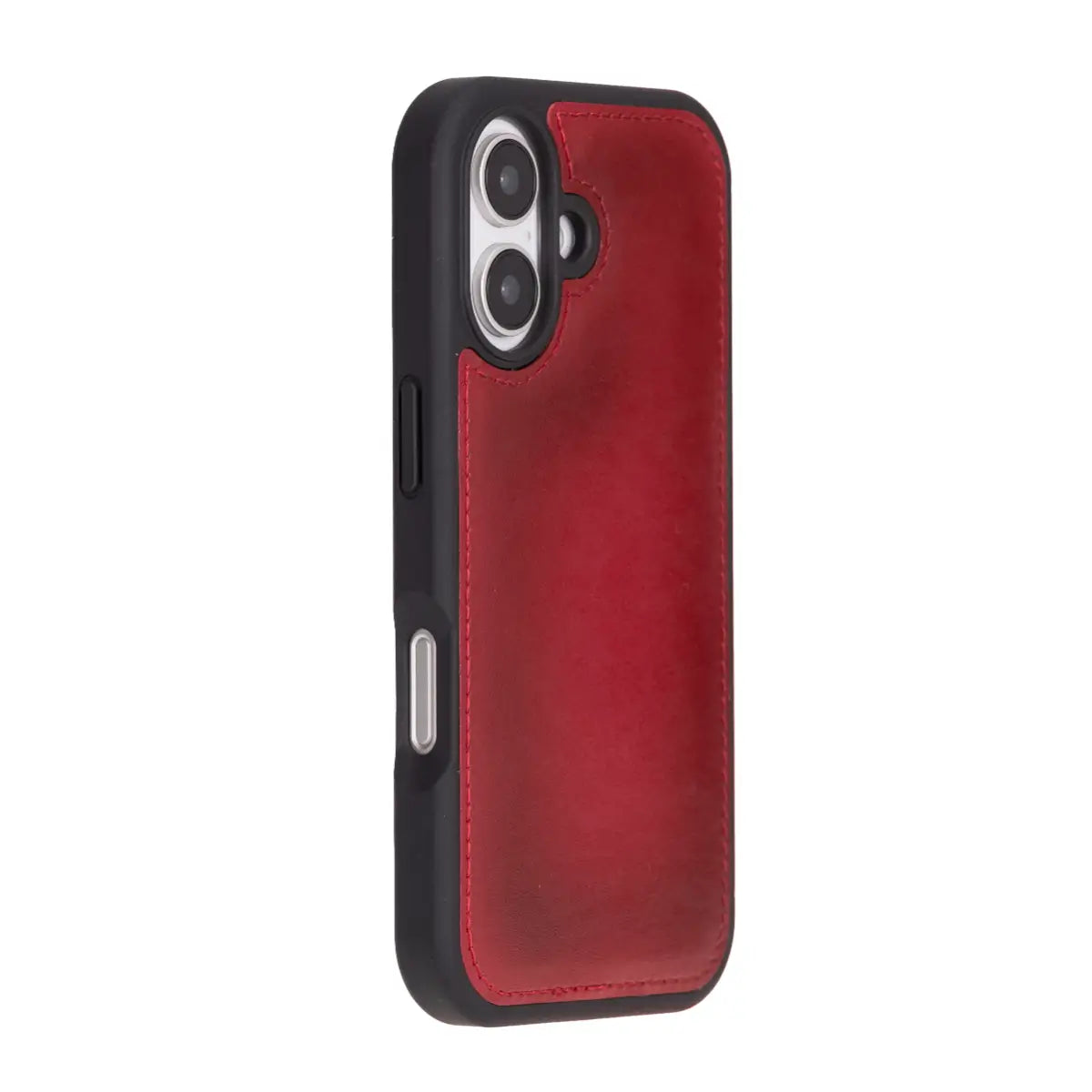 Burnished Red Leather Wallet Case for iPhone 16