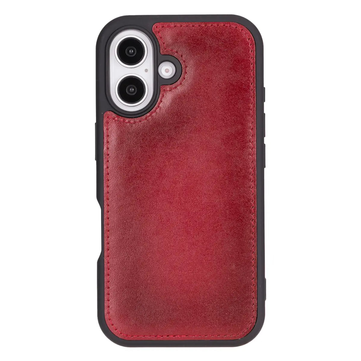 Burnished Red Leather Wallet Case for iPhone 16