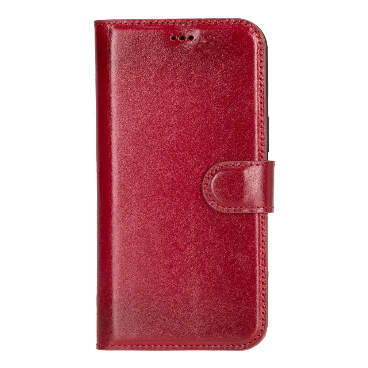 Burnished Red Leather Wallet Case for iPhone 16 Plus