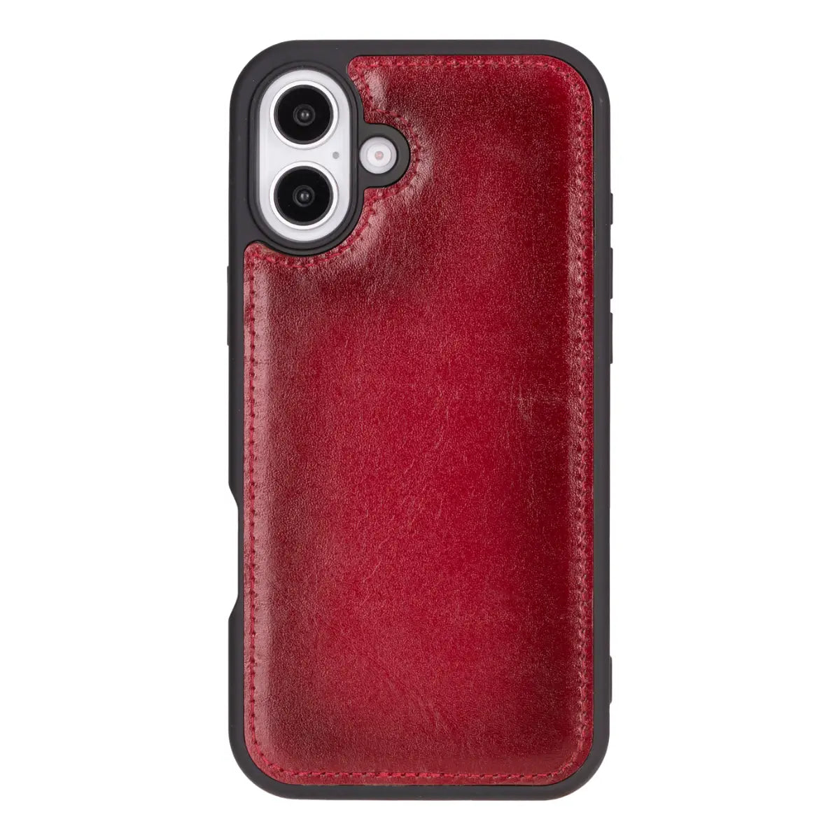 Burnished Red Leather Wallet Case for iPhone 16 Plus