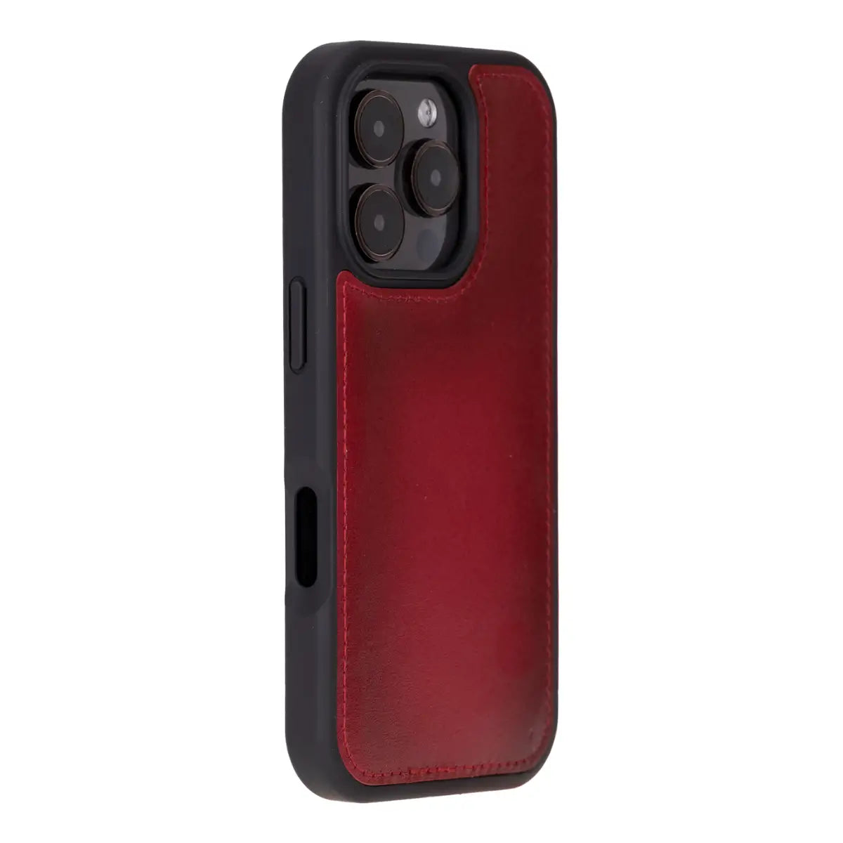 Burnished Red Leather Wallet Case for iPhone 16 Pro