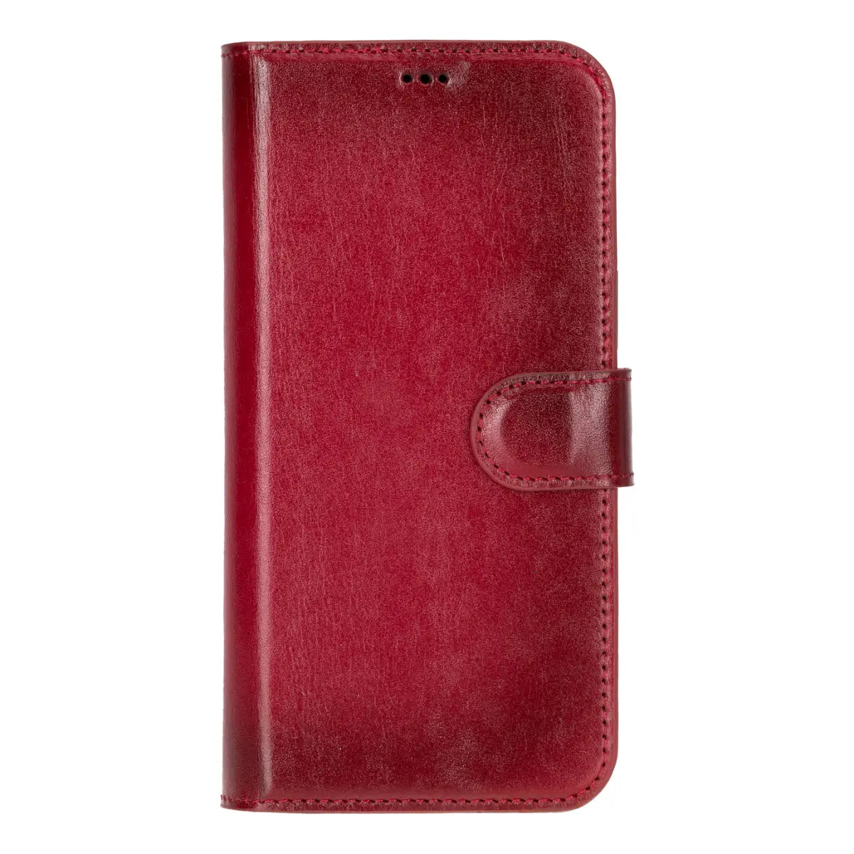Burnished Red Leather Wallet Case for iPhone 16 Pro Max